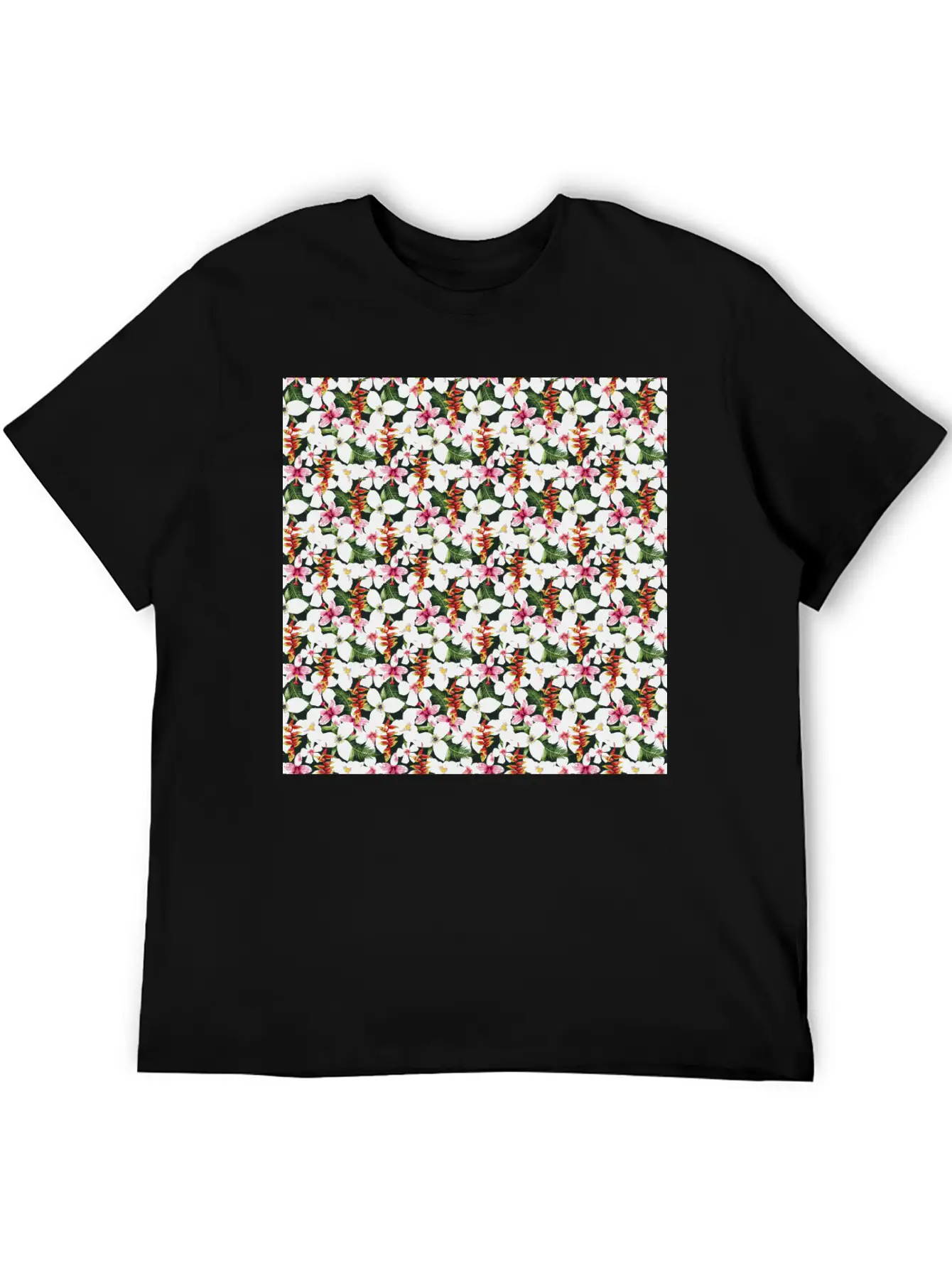 Floral Orchid Tropical Pattern Classic Cotton Tee – Unisex Comfort For Any Season