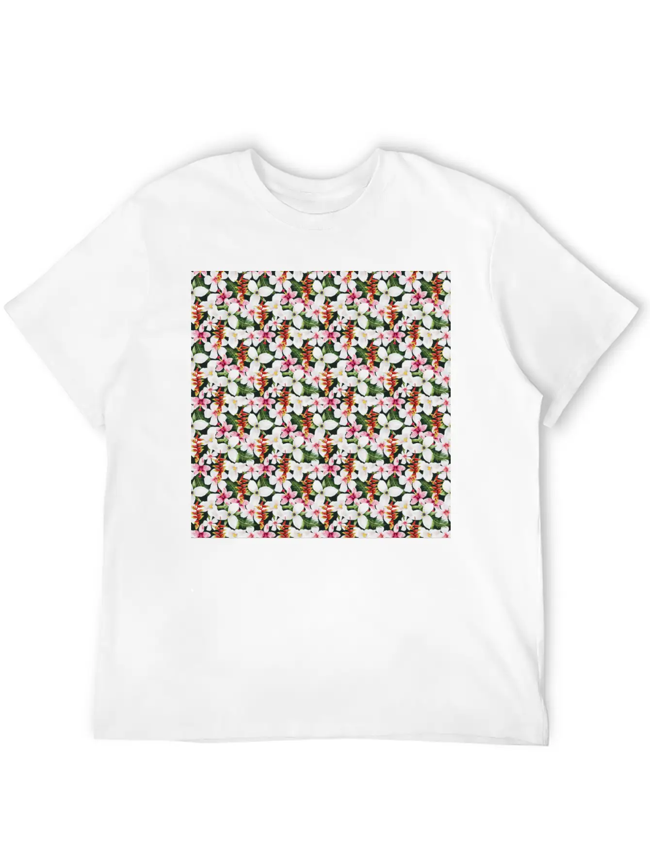 Floral Orchid Tropical Pattern Classic Cotton Tee – Unisex Comfort For Any Season