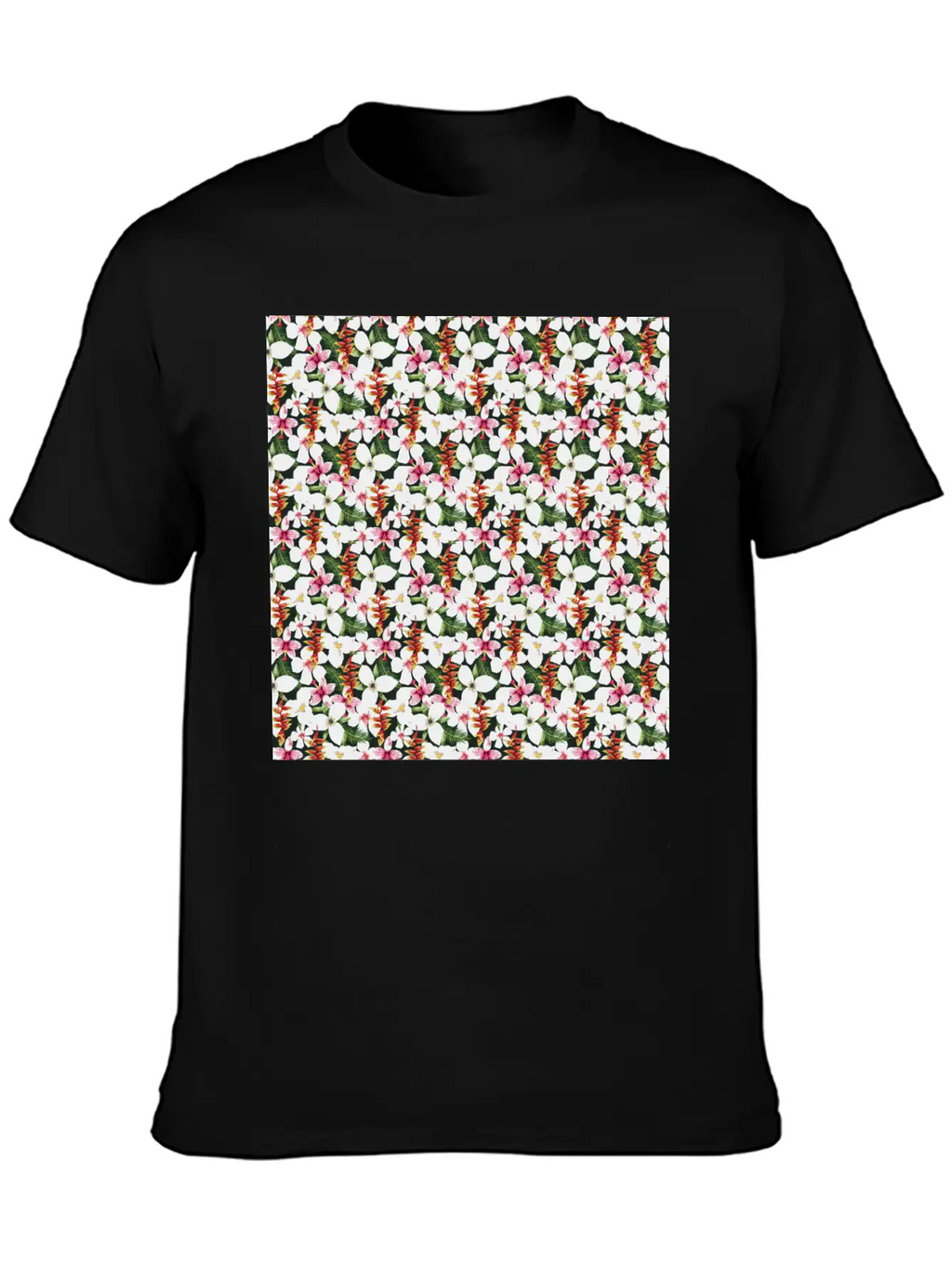 Floral Orchid Tropical Pattern Classic Cotton Tee – Unisex Comfort For Any Season