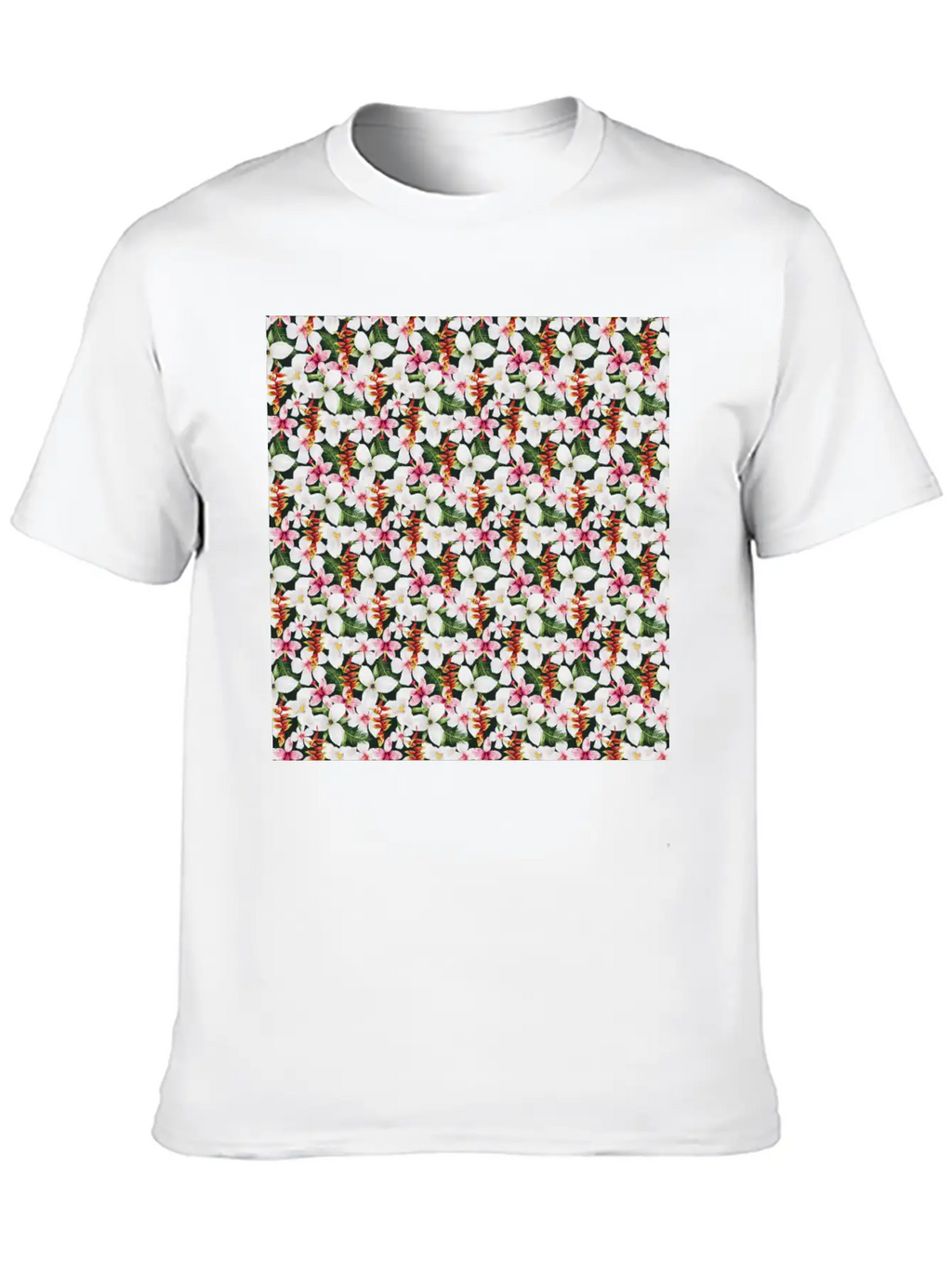 Floral Orchid Tropical Pattern Classic Cotton Tee – Unisex Comfort For Any Season