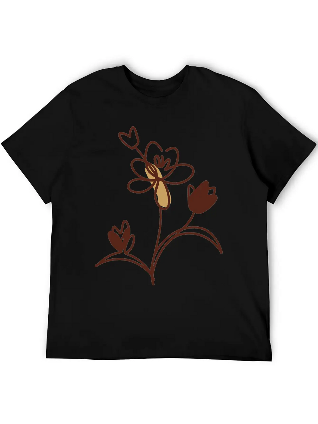 Floral Plant Unisex Casual T-Shirt – Clean Design For Daily Comfort
