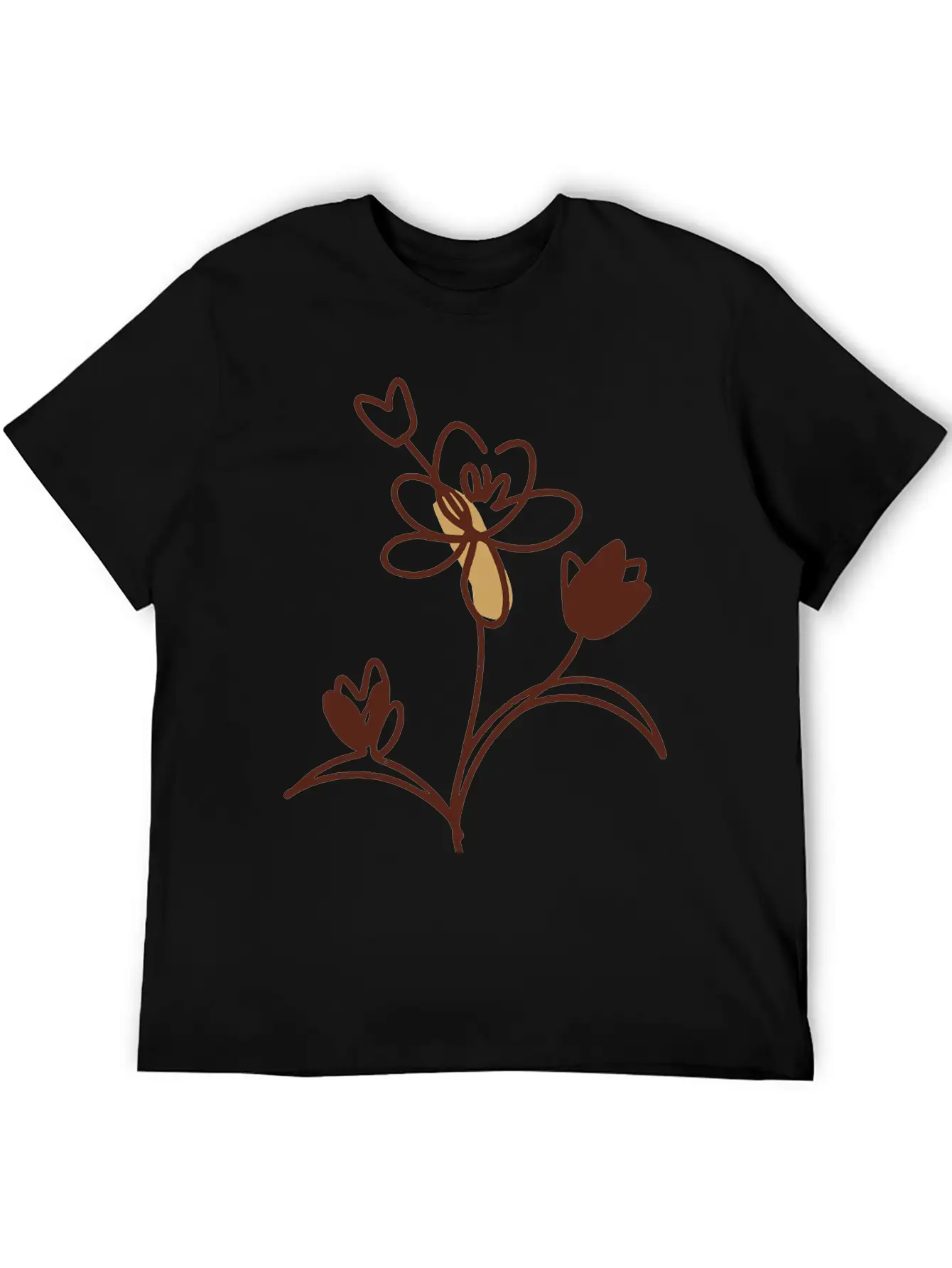 Floral Plant Unisex Casual T-Shirt – Clean Design For Daily Comfort
