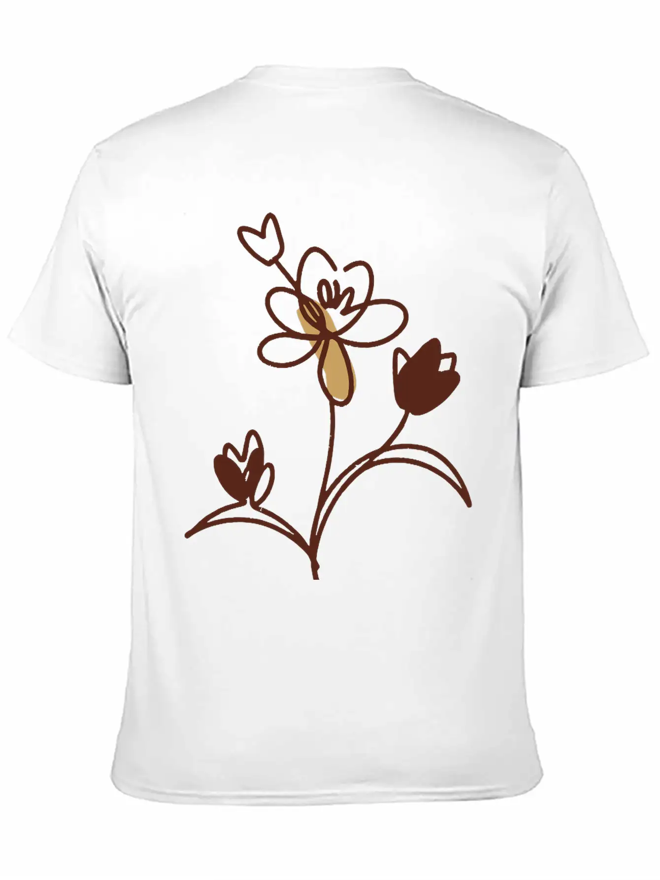 Floral Plant Unisex Casual T-Shirt – Clean Design For Daily Comfort