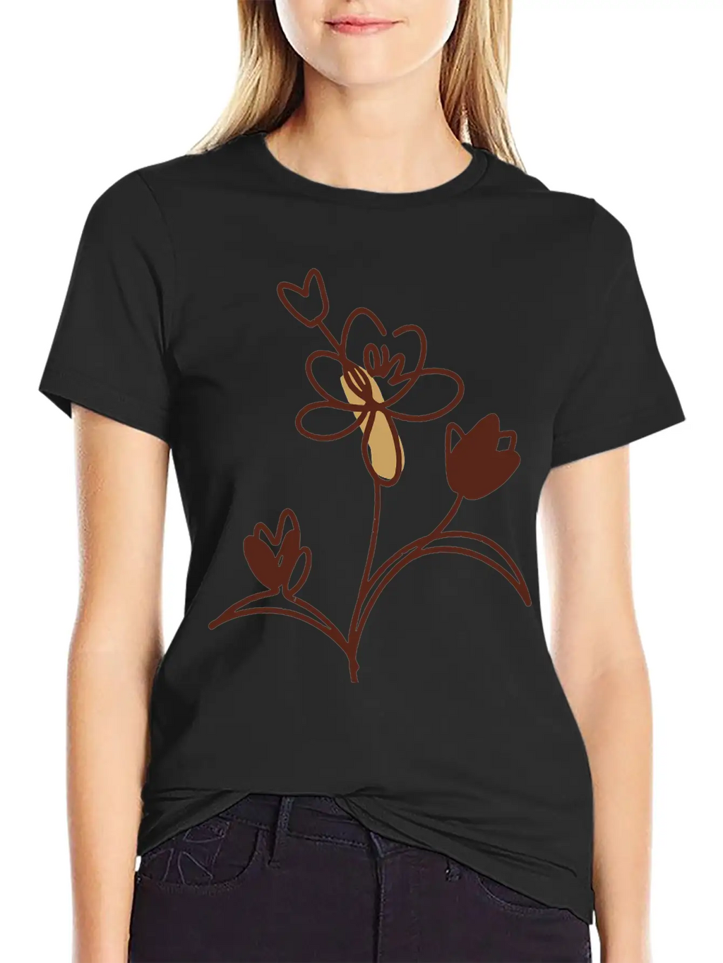 Floral Plant Unisex Casual T-Shirt – Clean Design For Daily Comfort
