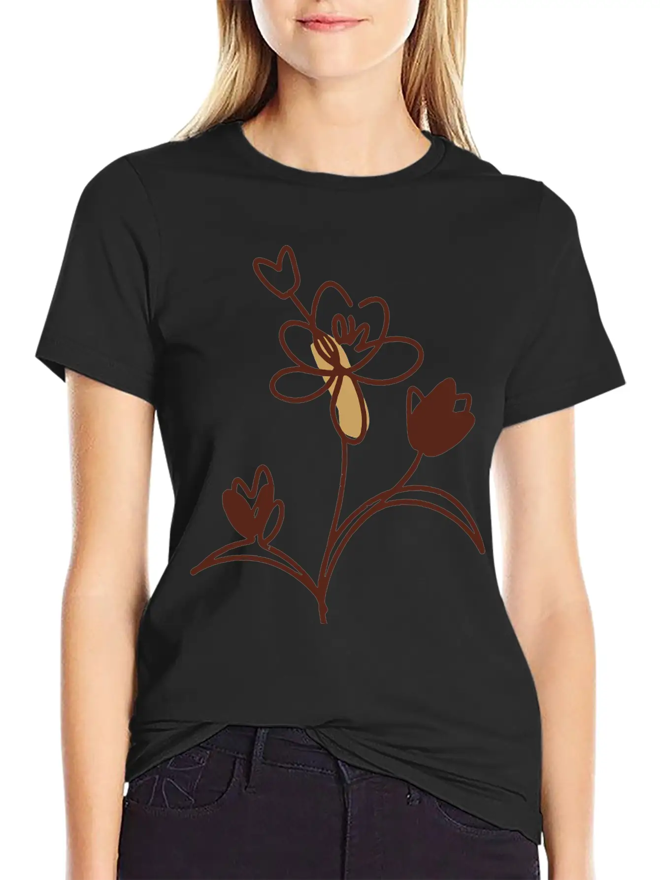 Floral Plant Unisex Casual T-Shirt – Clean Design For Daily Comfort