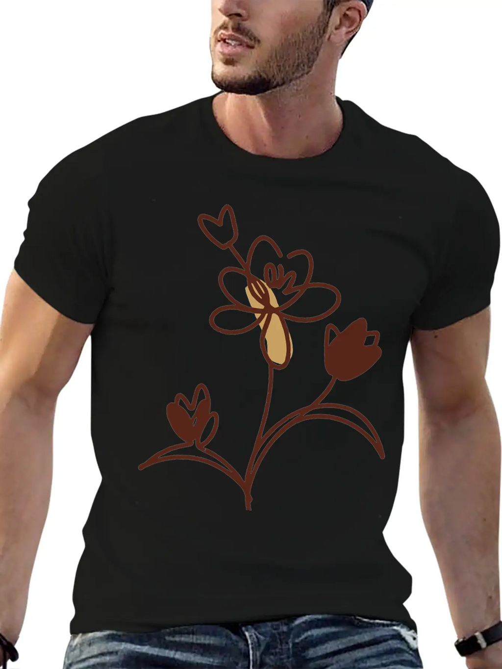 Floral Plant Unisex Casual T-Shirt – Clean Design For Daily Comfort
