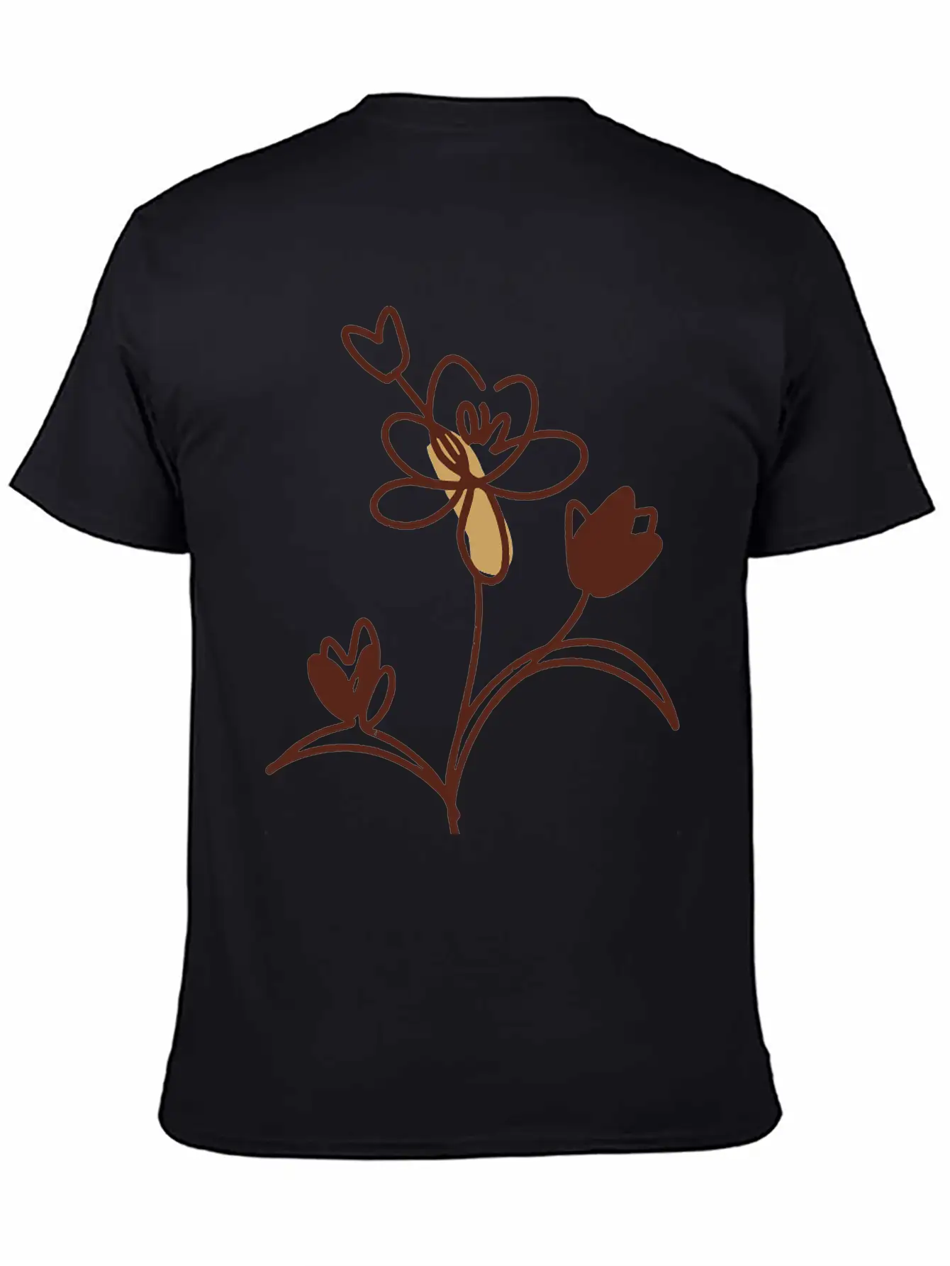 Floral Plant Unisex Casual T-Shirt – Clean Design For Daily Comfort