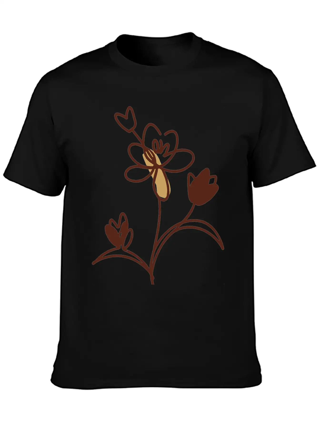 Floral Plant Unisex Casual T-Shirt – Clean Design For Daily Comfort