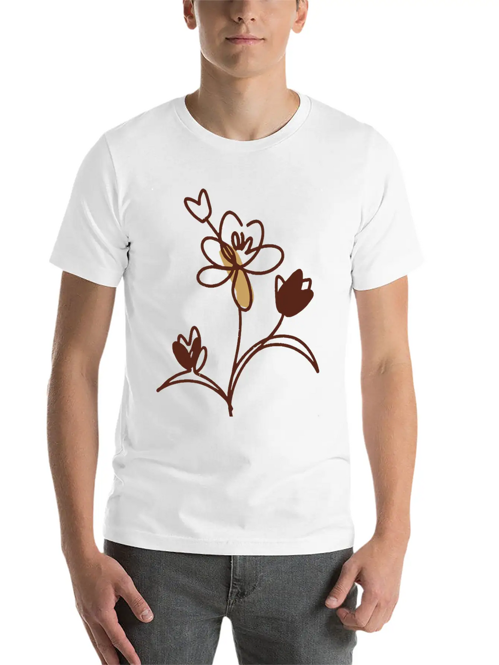 Floral Plant Unisex Casual T-Shirt – Clean Design For Daily Comfort