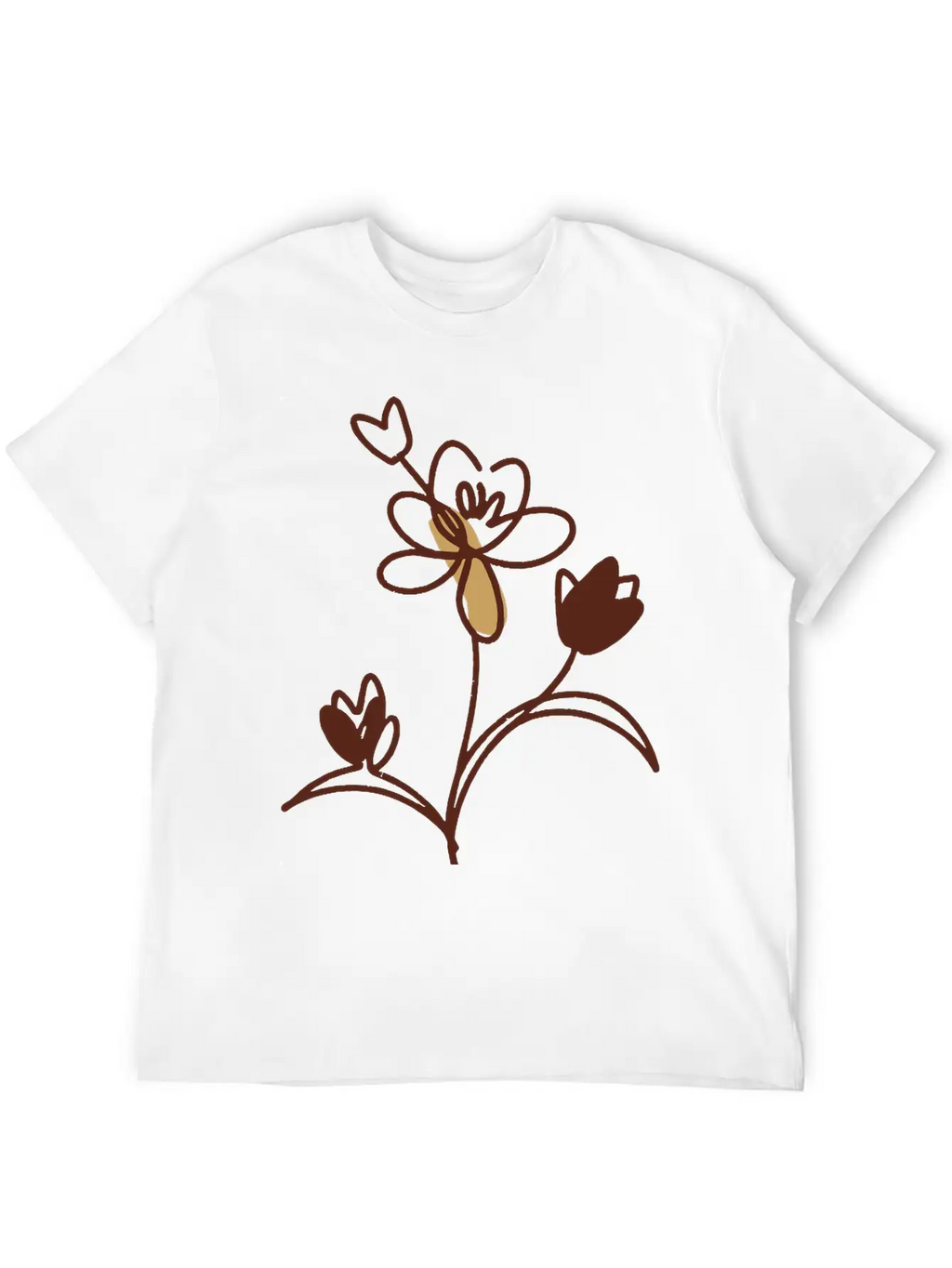 Floral Plant Unisex Casual T-Shirt – Clean Design For Daily Comfort