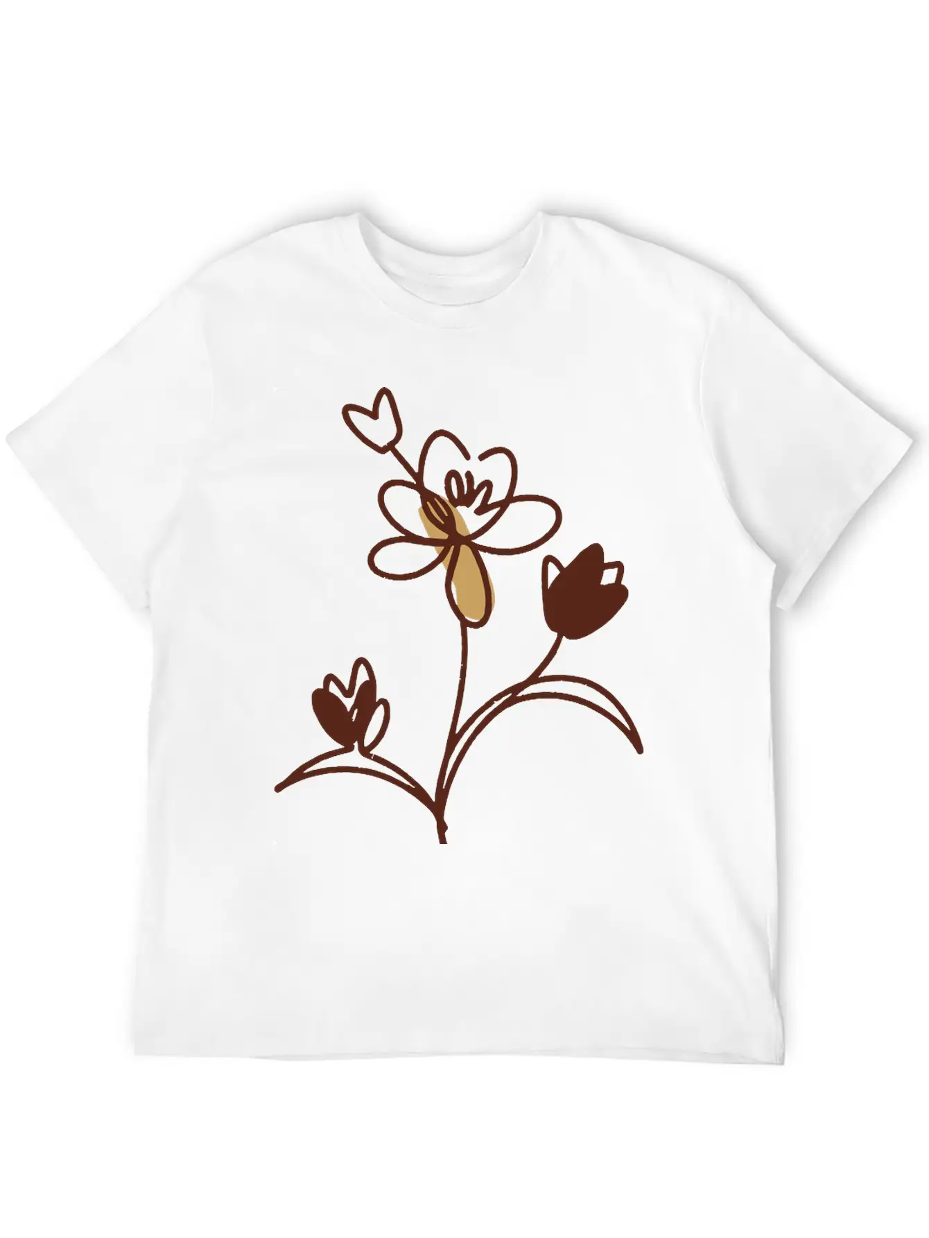 Floral Plant Unisex Casual T-Shirt – Clean Design For Daily Comfort