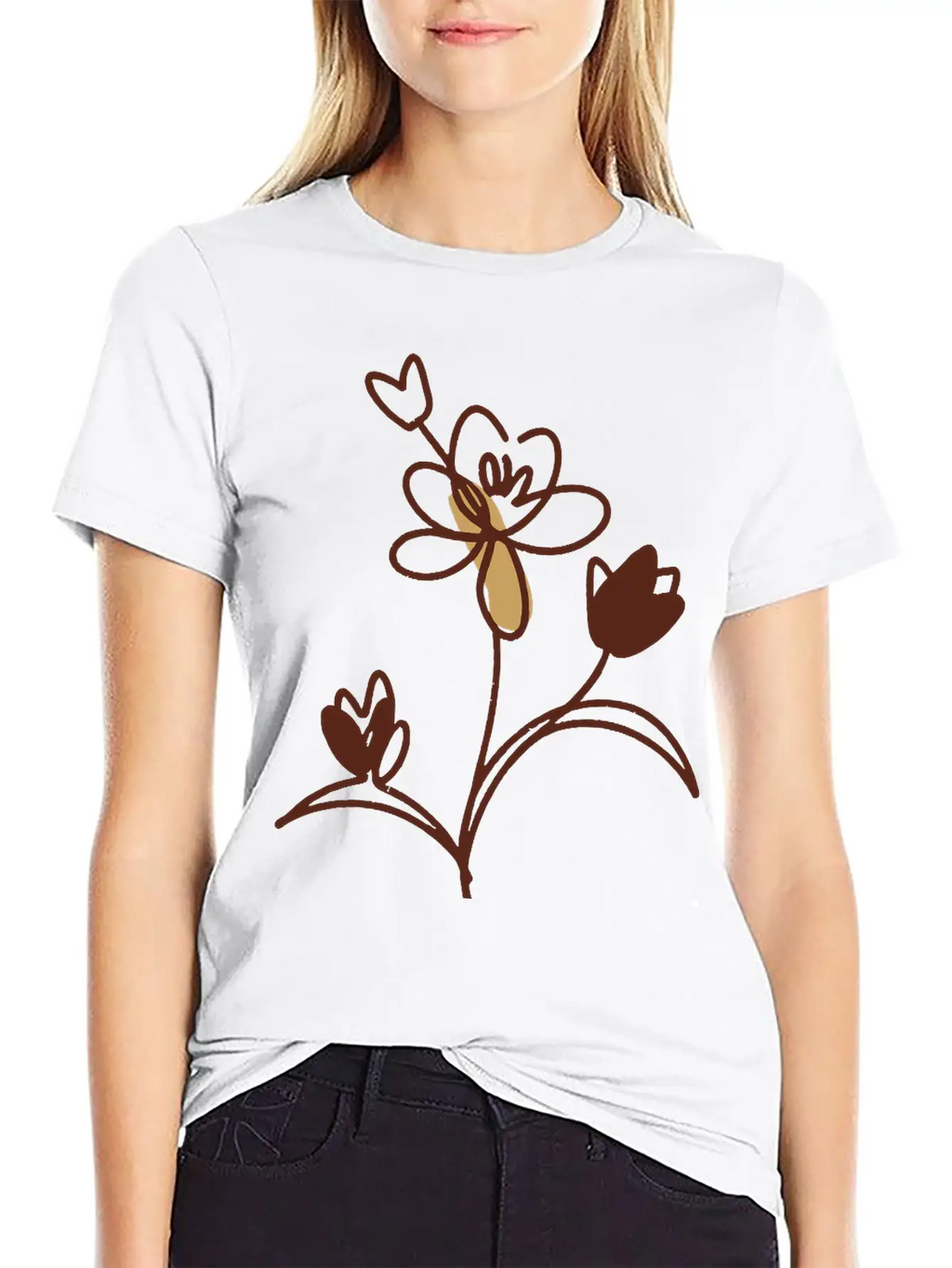 Floral Plant Unisex Casual T-Shirt – Clean Design For Daily Comfort