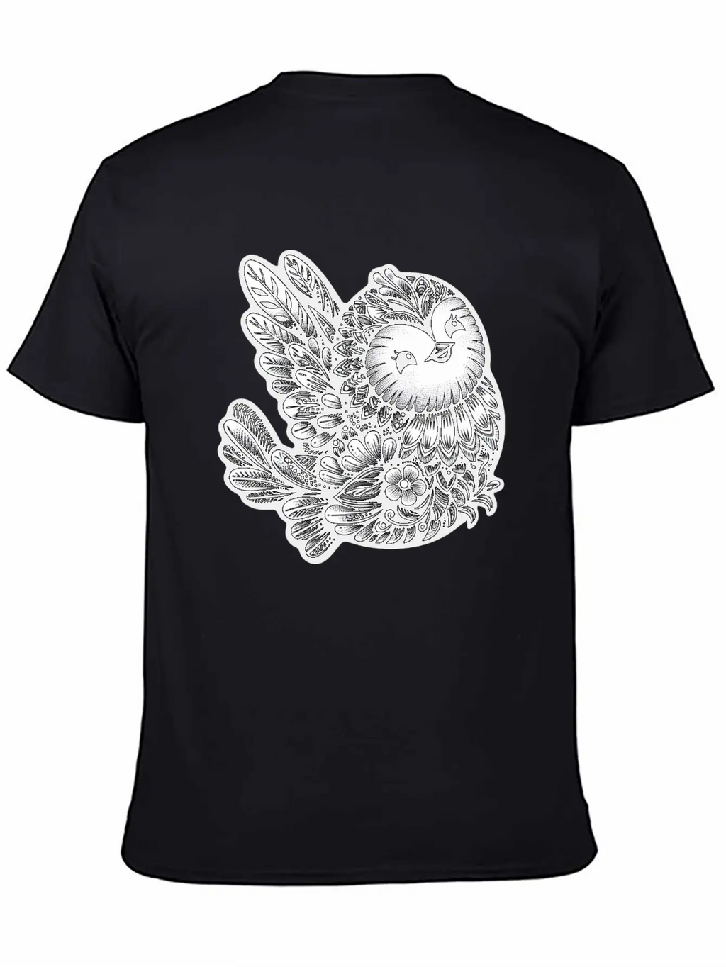Floral Songbird Art Breathable Soft Cotton T-Shirt – Timeless Casual Look