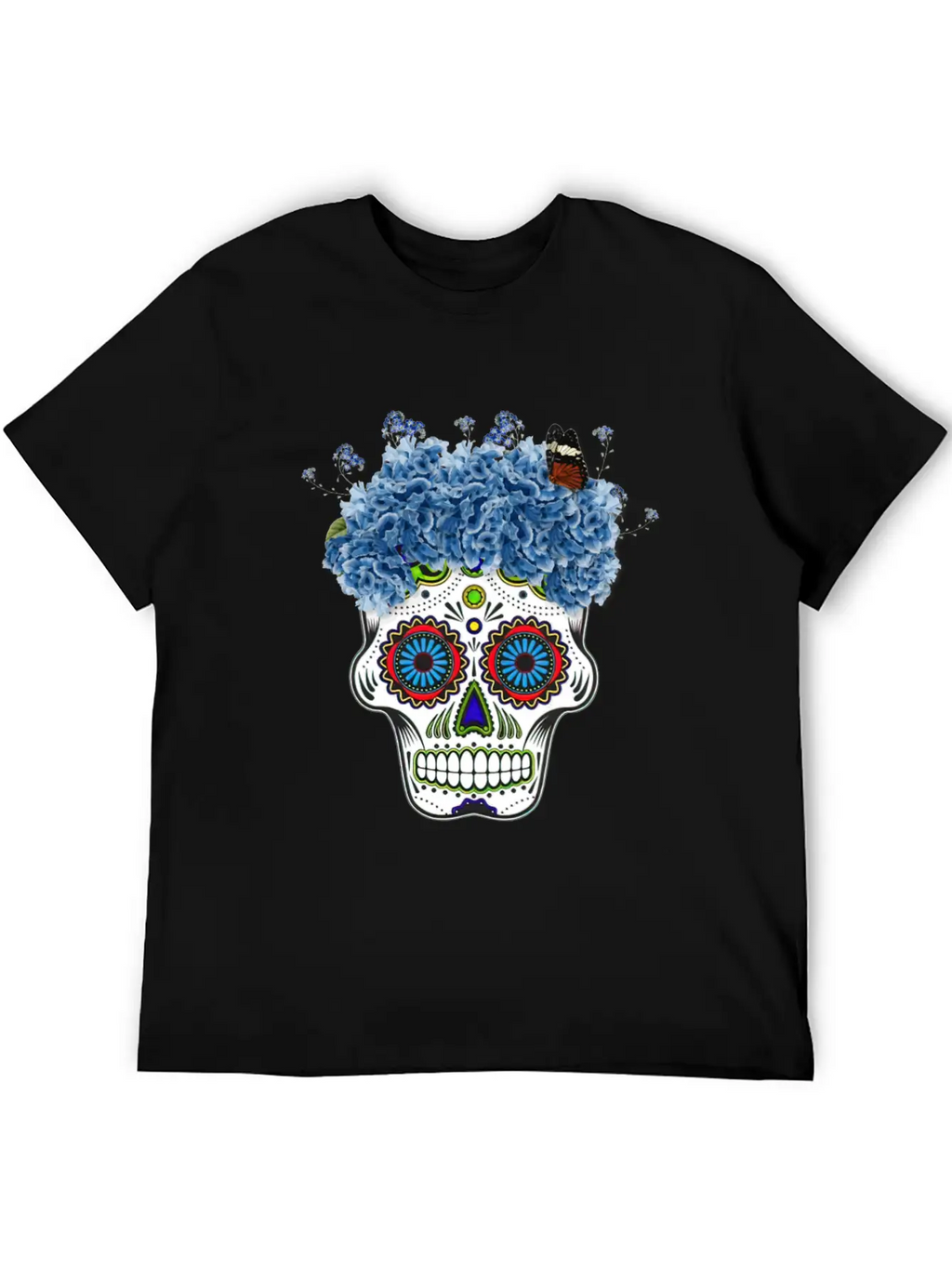 Floral Sugar Skull Day Stylish Everyday T-Shirt – Unisex Basic Cotton Tee