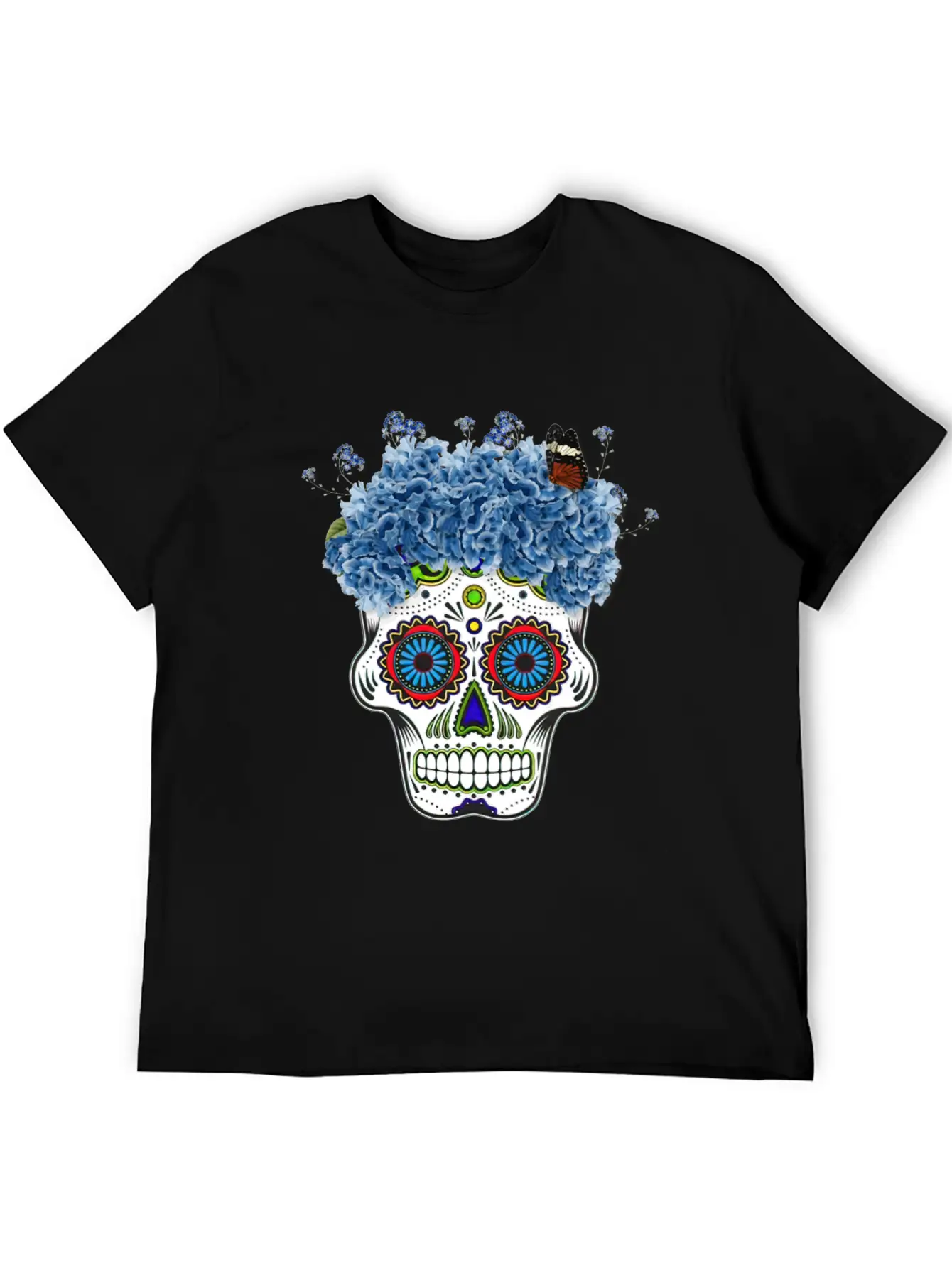 Floral Sugar Skull Day Stylish Everyday T-Shirt – Unisex Basic Cotton Tee
