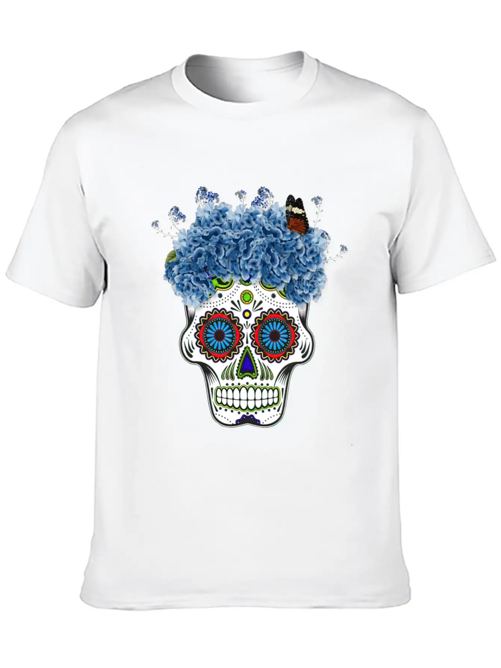 Floral Sugar Skull Day Stylish Everyday T-Shirt – Unisex Basic Cotton Tee