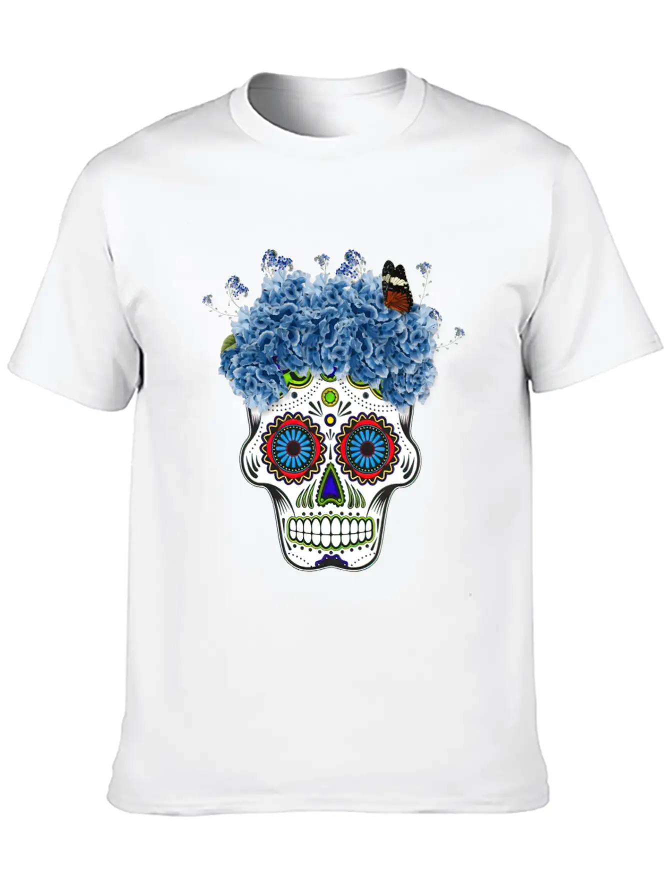 Floral Sugar Skull Day Stylish Everyday T-Shirt – Unisex Basic Cotton Tee