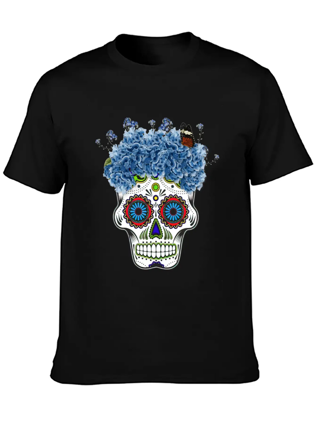 Floral Sugar Skull Day Stylish Everyday T-Shirt – Unisex Basic Cotton Tee