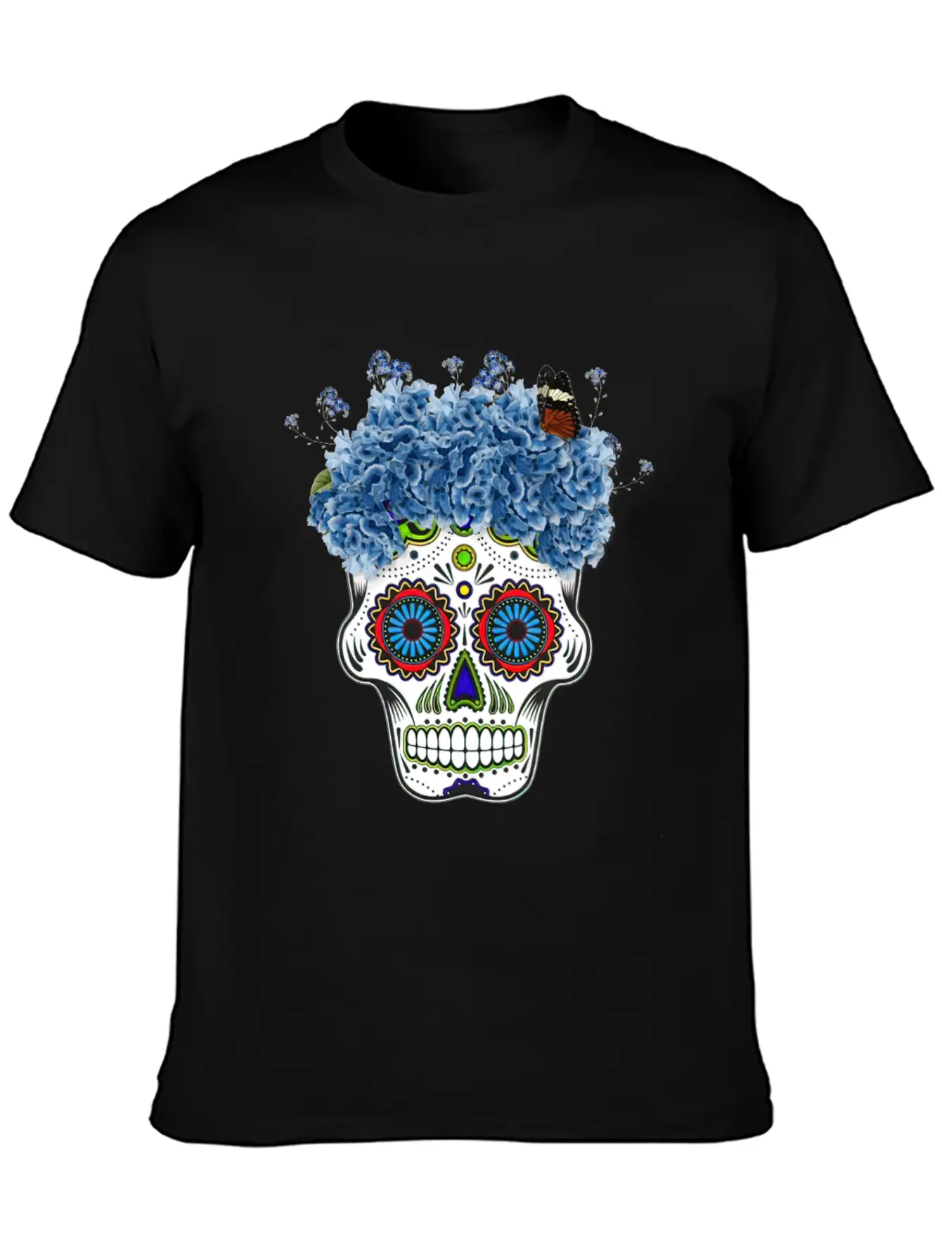 Floral Sugar Skull Day Stylish Everyday T-Shirt – Unisex Basic Cotton Tee