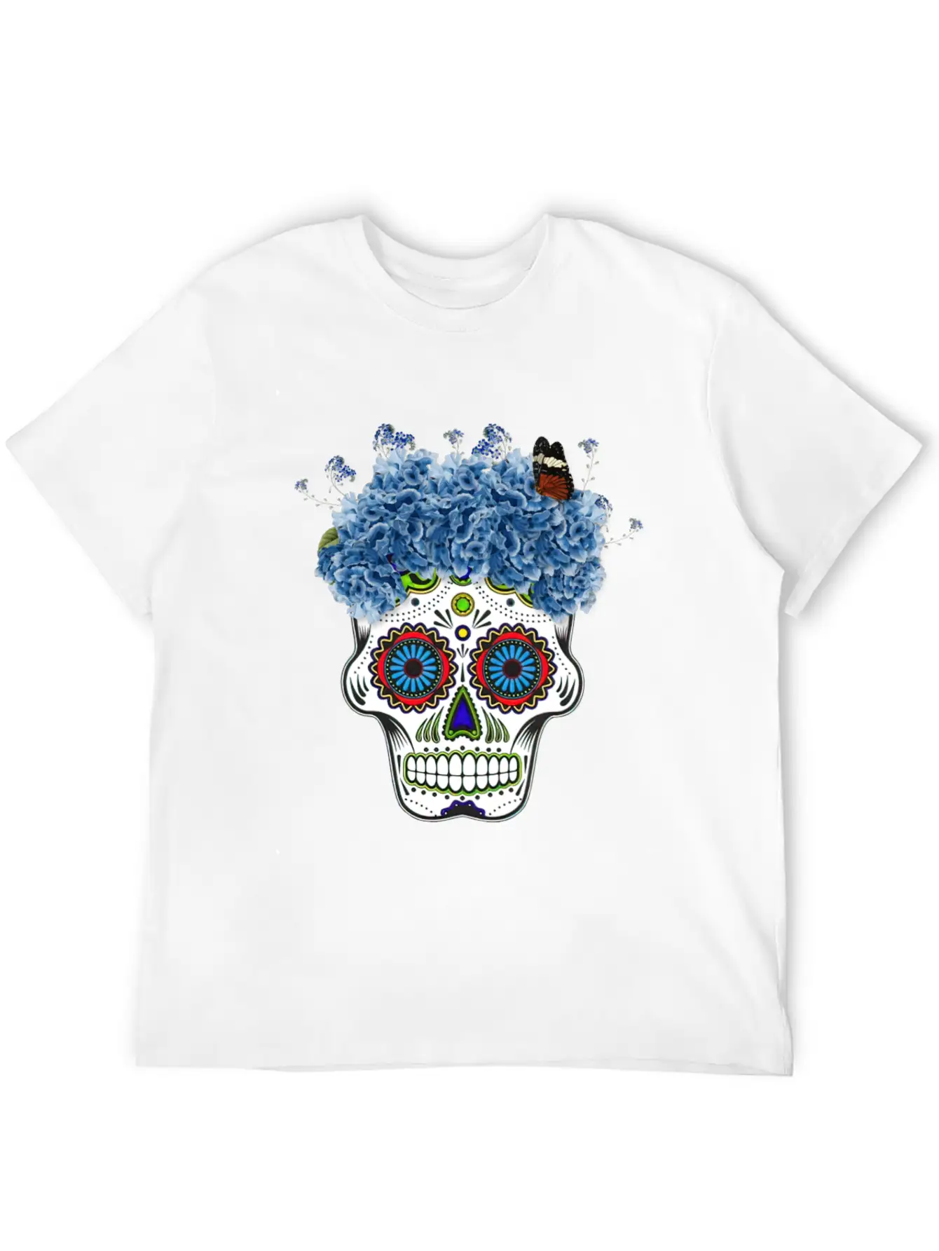 Floral Sugar Skull Day Stylish Everyday T-Shirt – Unisex Basic Cotton Tee