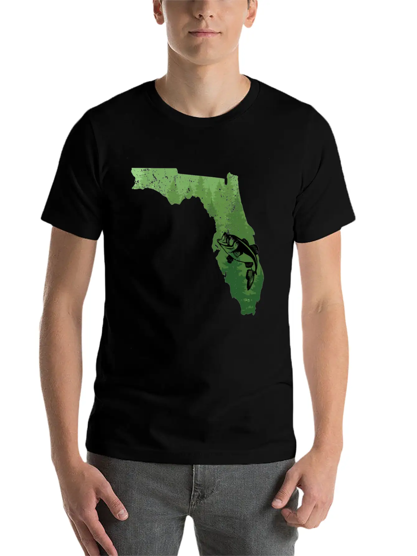 Florida Map Bass Fishing Shirt Florida Map Bass Fi Breathable Soft Cotton T-Shirt – Timeless Casual Look