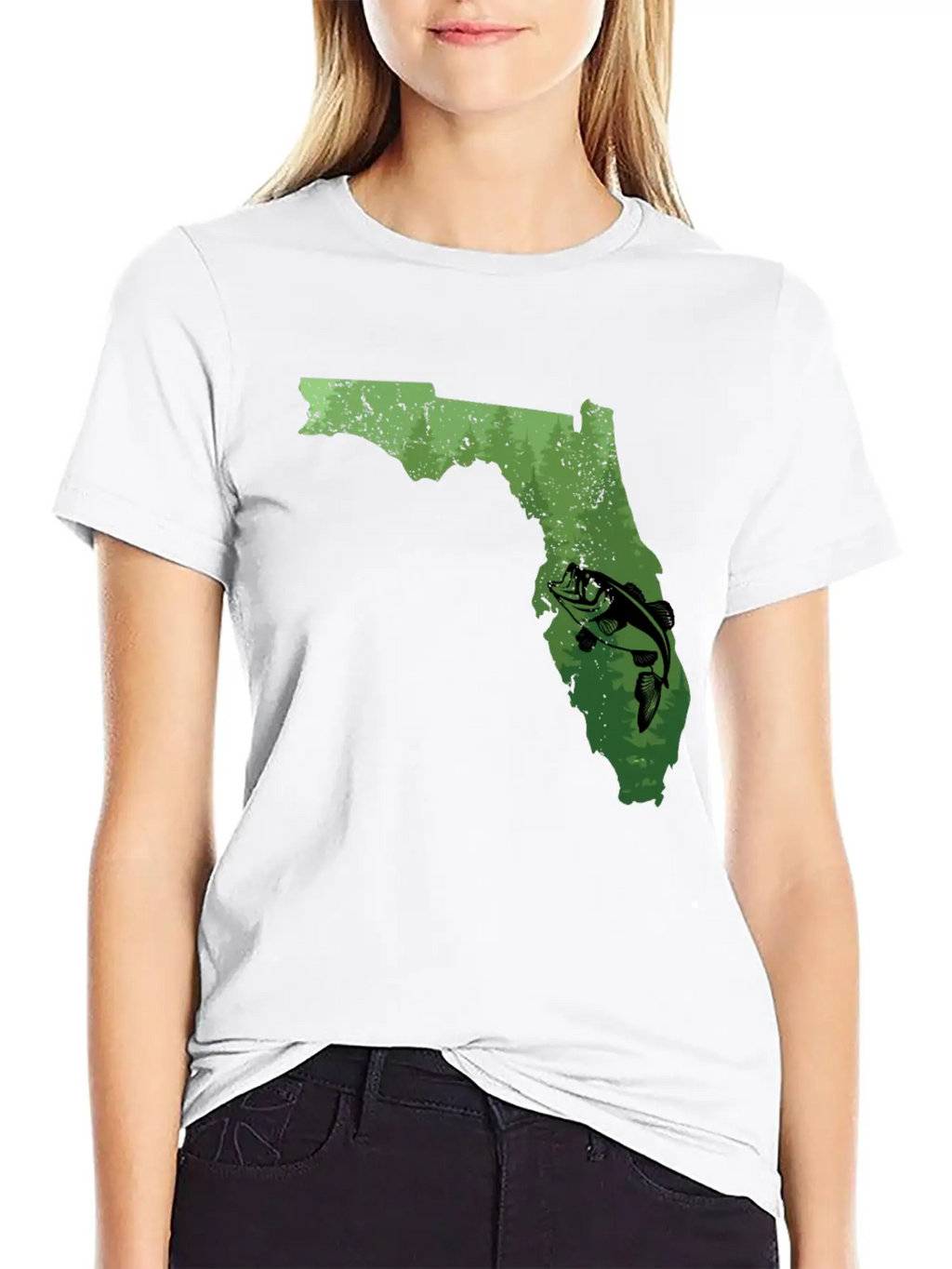 Florida Map Bass Fishing Shirt Florida Map Bass Fi Breathable Soft Cotton T-Shirt – Timeless Casual Look