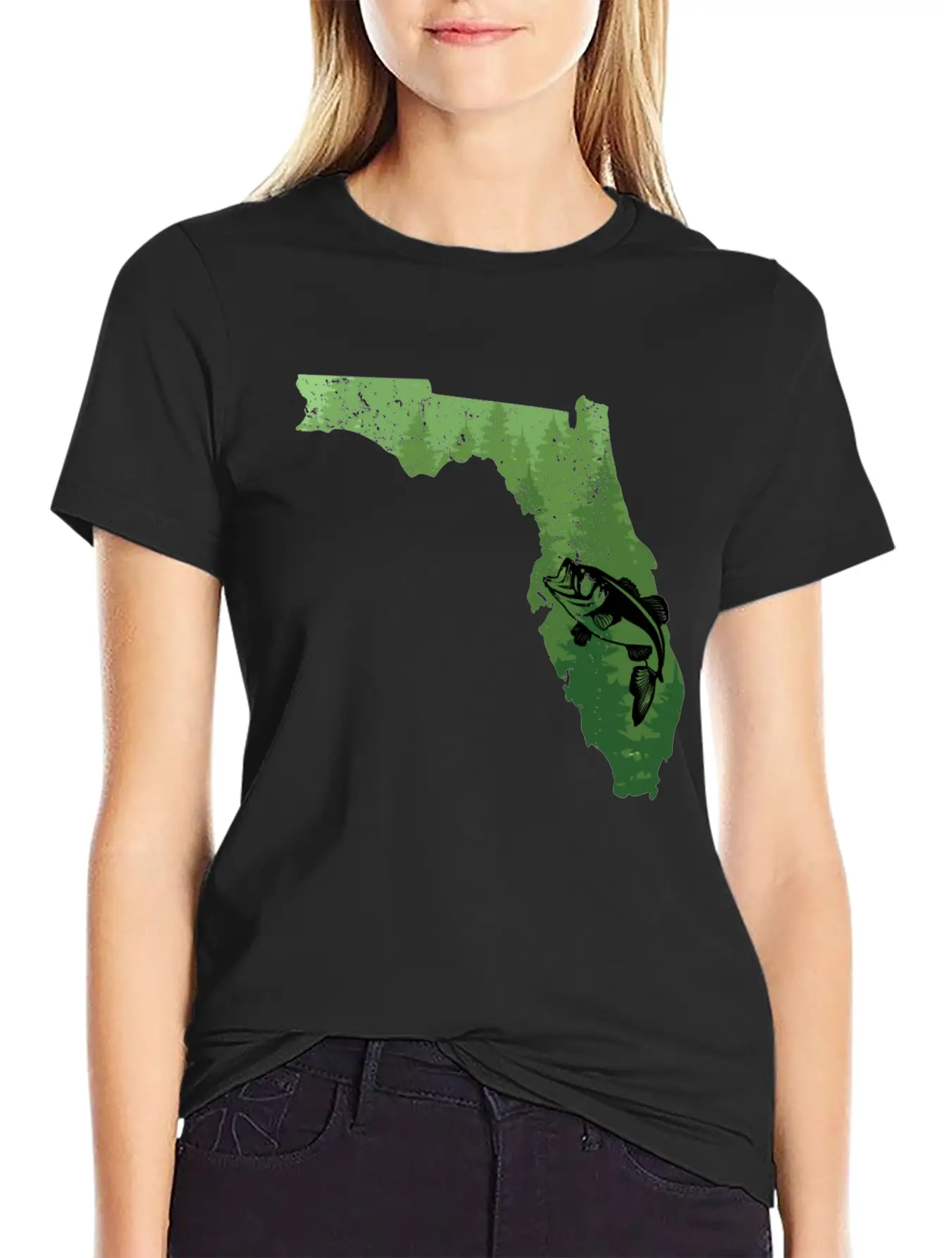 Florida Map Bass Fishing Shirt Florida Map Bass Fi Breathable Soft Cotton T-Shirt – Timeless Casual Look