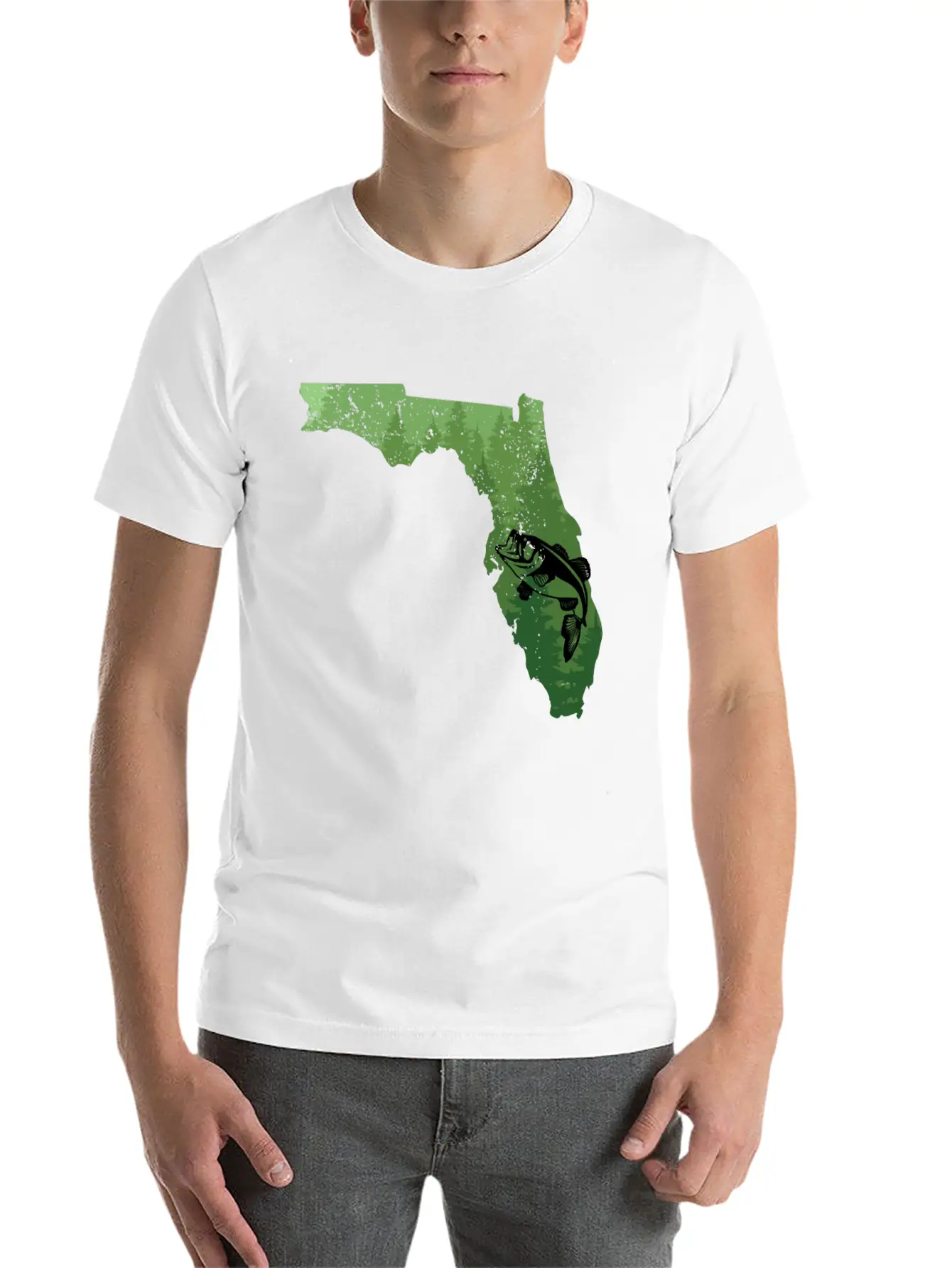 Florida Map Bass Fishing Shirt Florida Map Bass Fi Breathable Soft Cotton T-Shirt – Timeless Casual Look