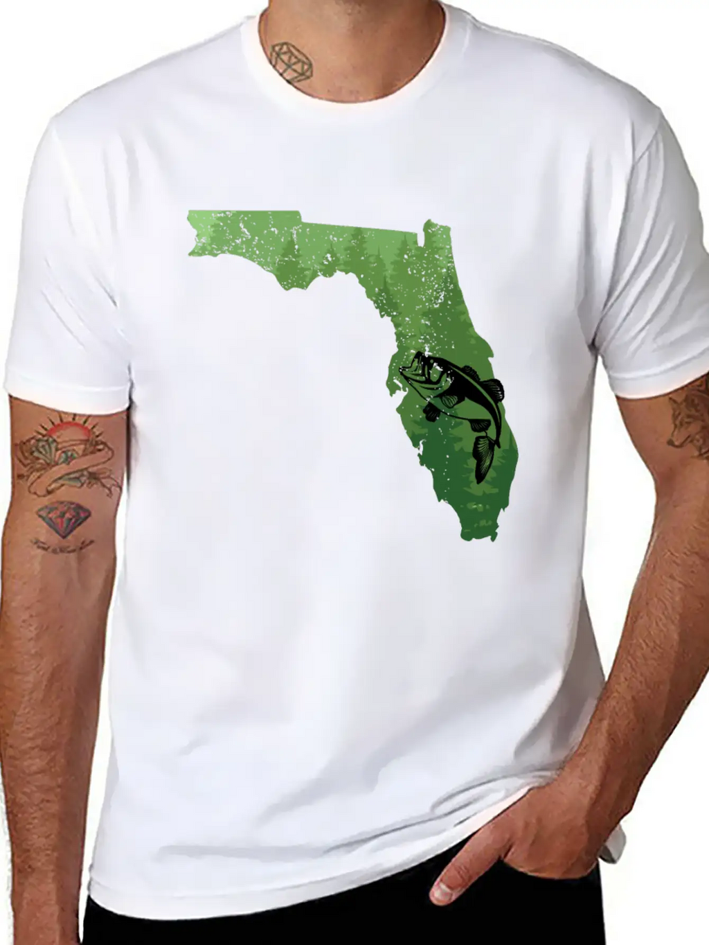 Florida Map Bass Fishing Shirt Florida Map Bass Fi Breathable Soft Cotton T-Shirt – Timeless Casual Look