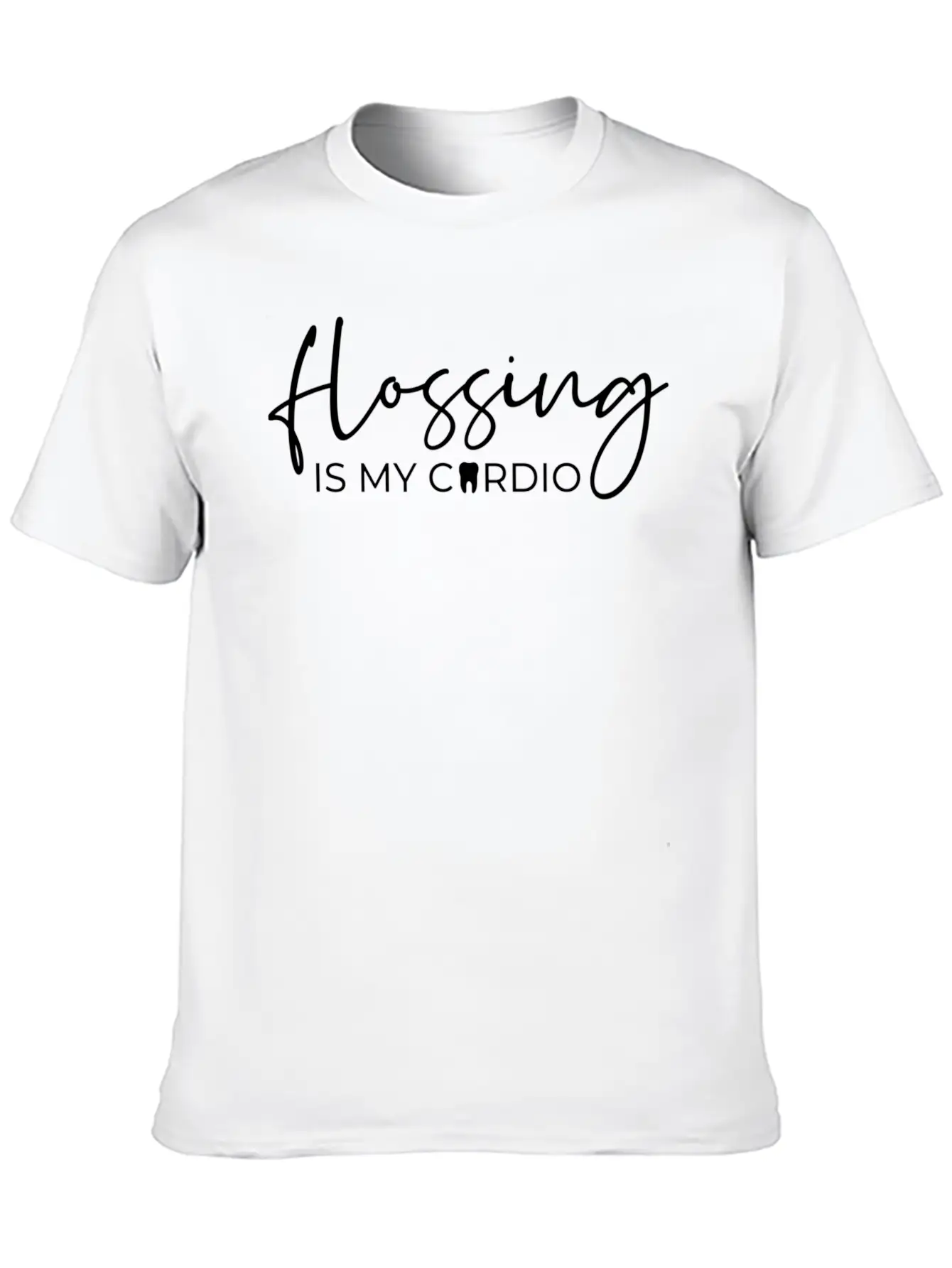 Flossing Is My Cardio Dental Hygienist Dentist Gym Timeless Short Sleeve Tee – Comfy And Minimalist Design