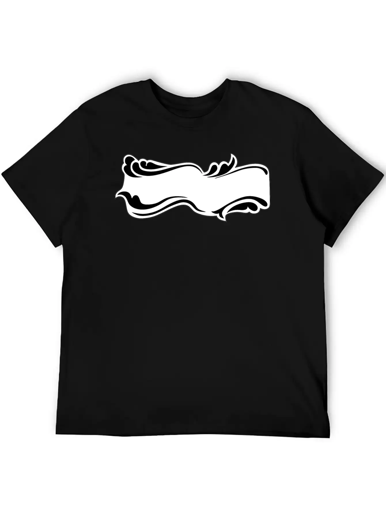 Flourish Sign Black And White Relaxed Everyday Tee – Lightweight And Durable Cotton
