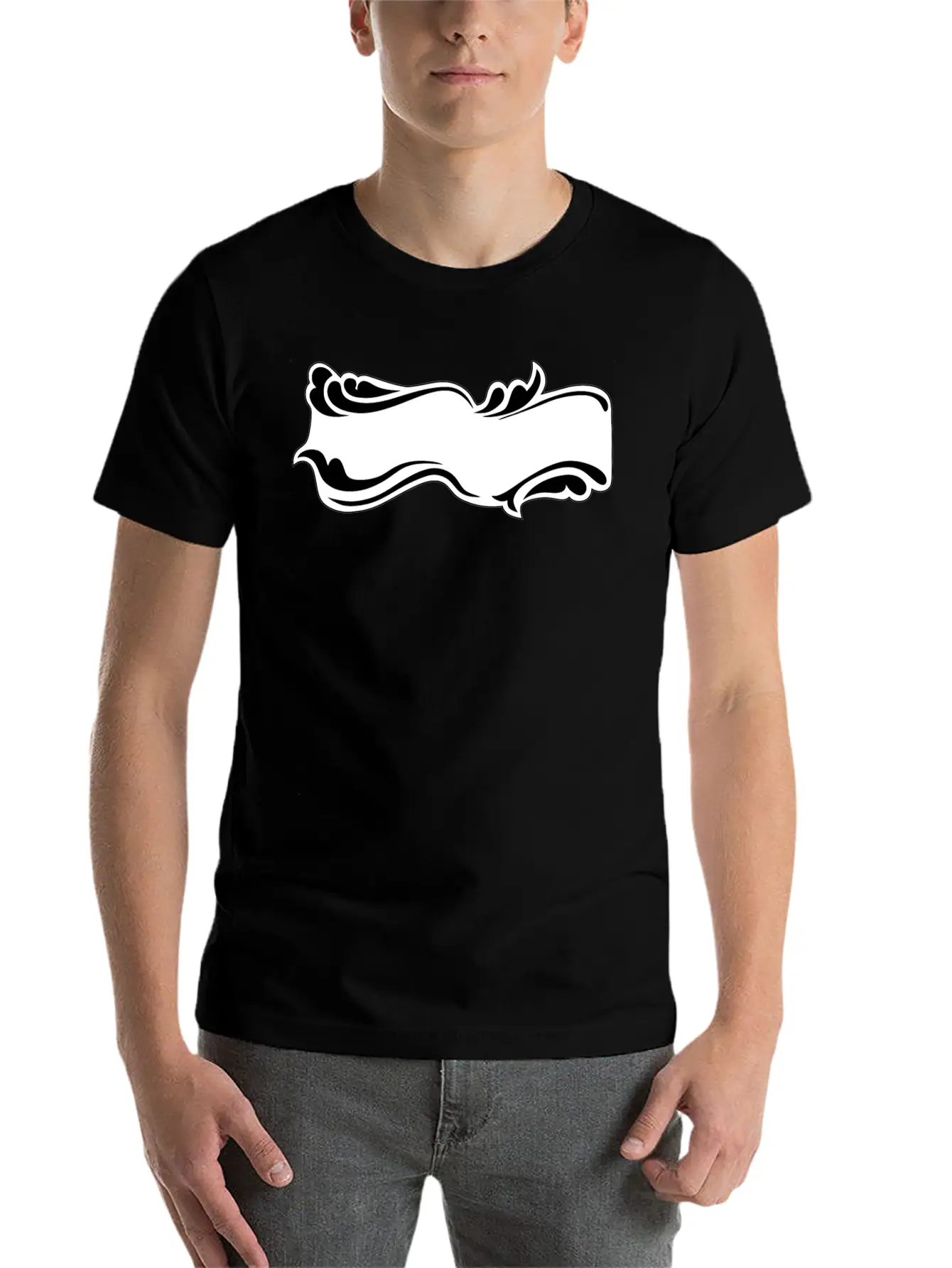 Flourish Sign Black And White Relaxed Everyday Tee – Lightweight And Durable Cotton