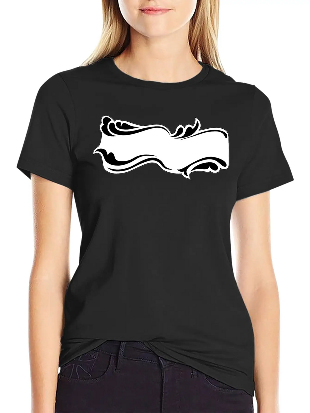 Flourish Sign Black And White Relaxed Everyday Tee – Lightweight And Durable Cotton