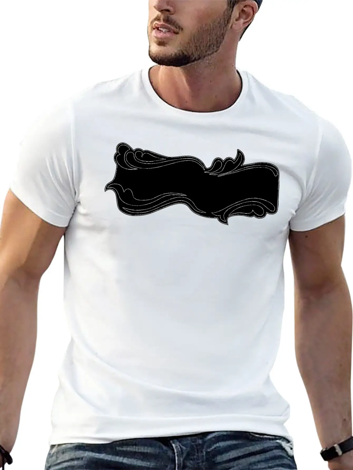 Flourish Sign Black And White Relaxed Everyday Tee – Lightweight And Durable Cotton