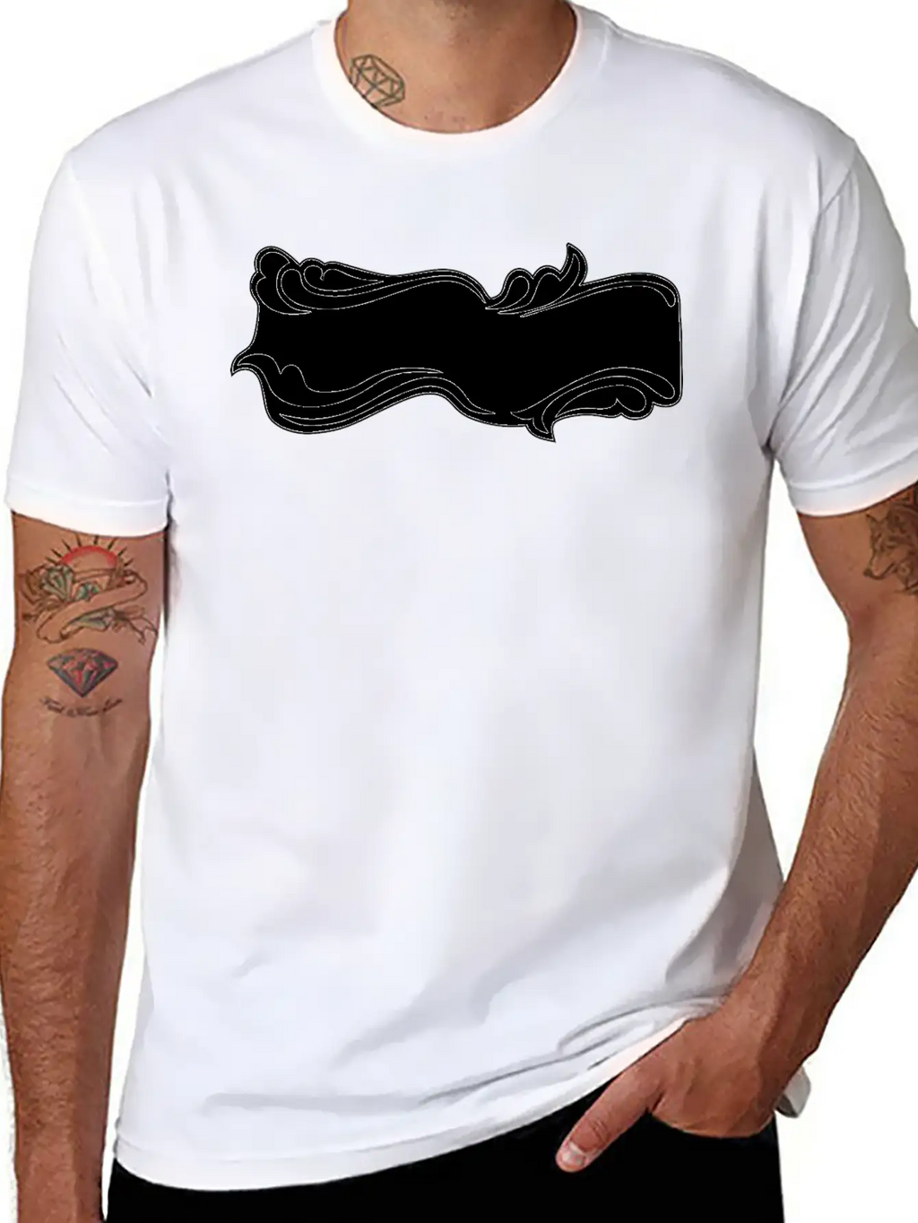 Flourish Sign Black And White Relaxed Everyday Tee – Lightweight And Durable Cotton