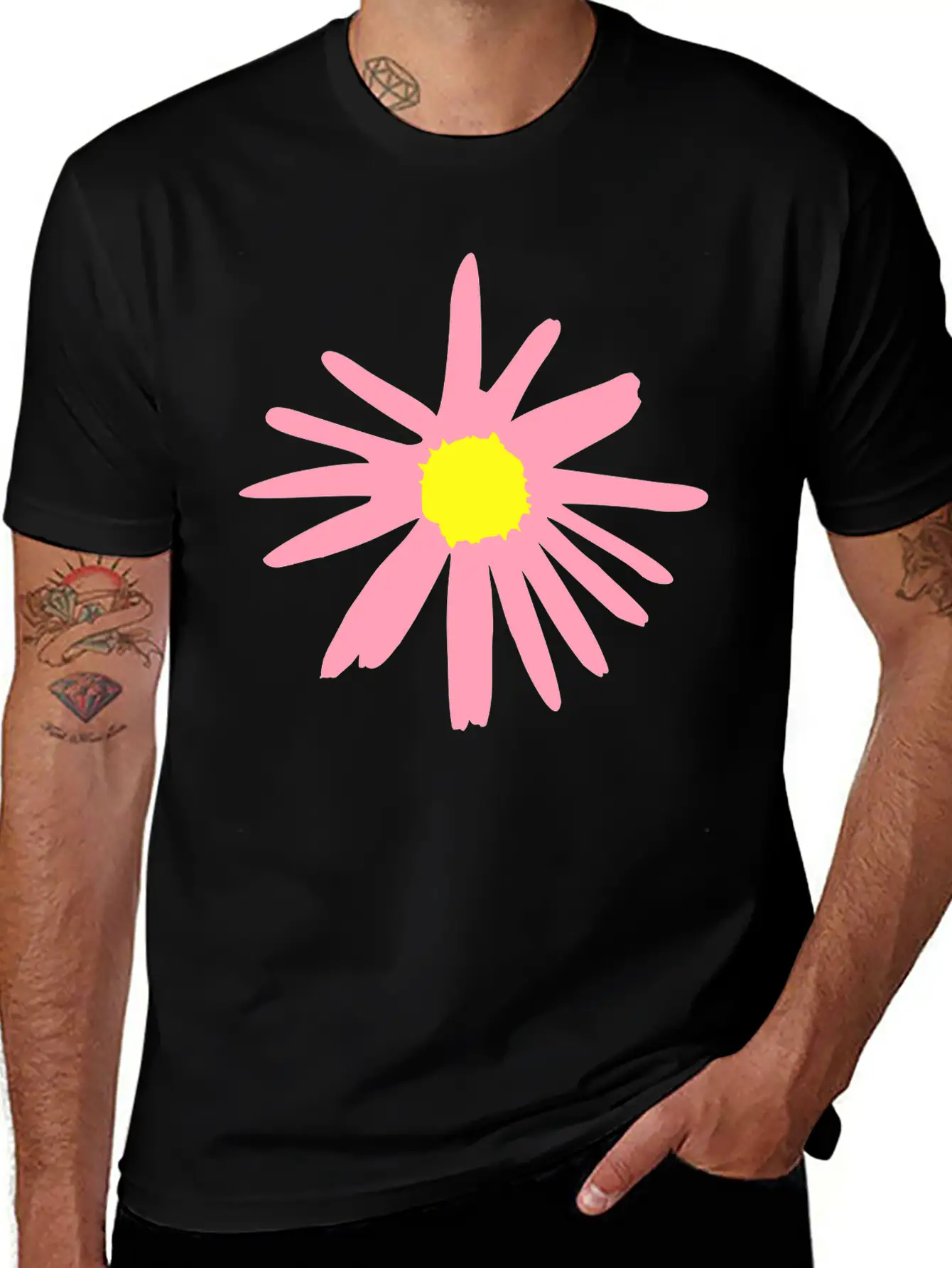 Flower, Daisy Breathable Soft Cotton T-Shirt – Timeless Casual Look