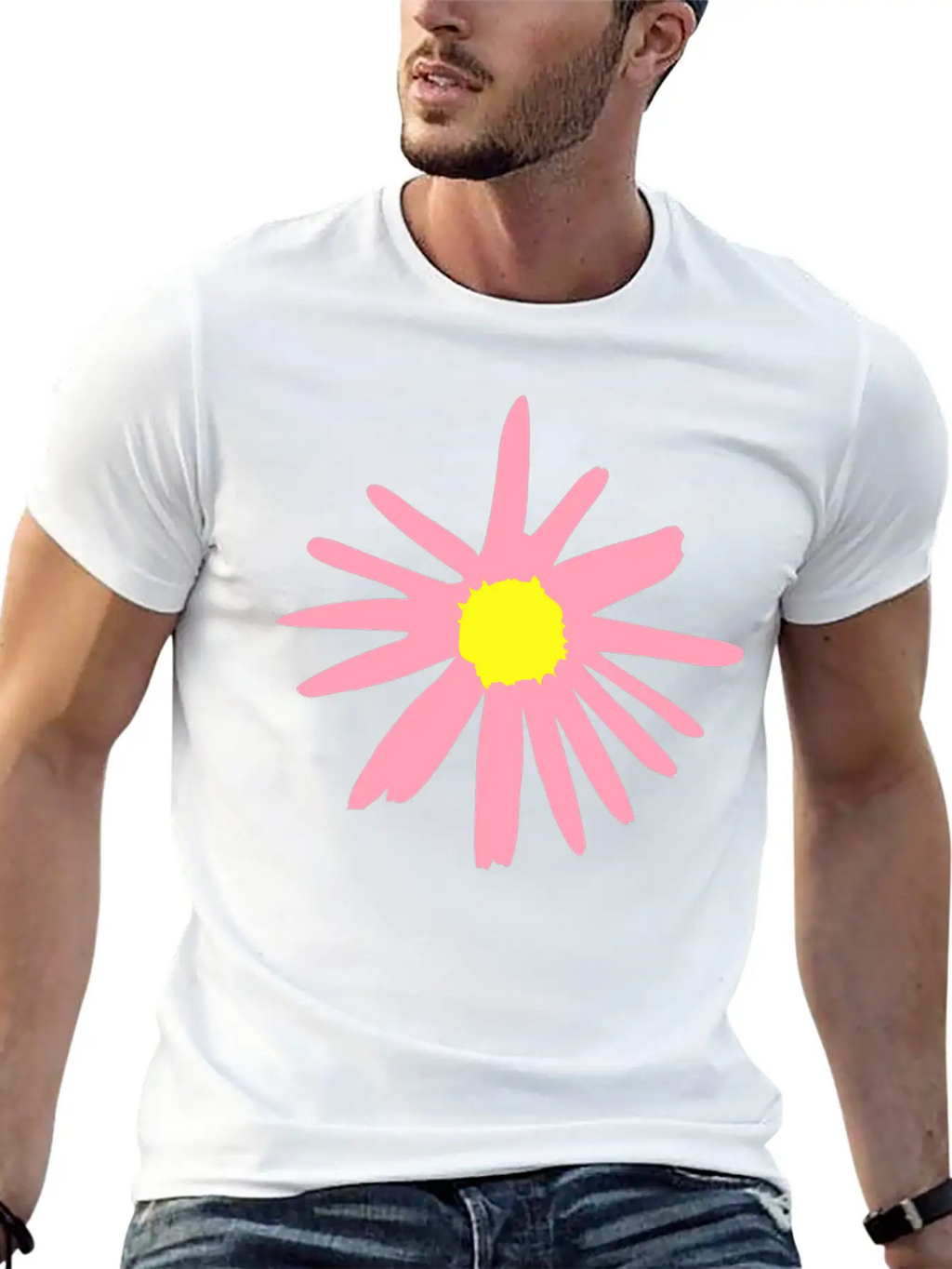 Flower, Daisy Breathable Soft Cotton T-Shirt – Timeless Casual Look
