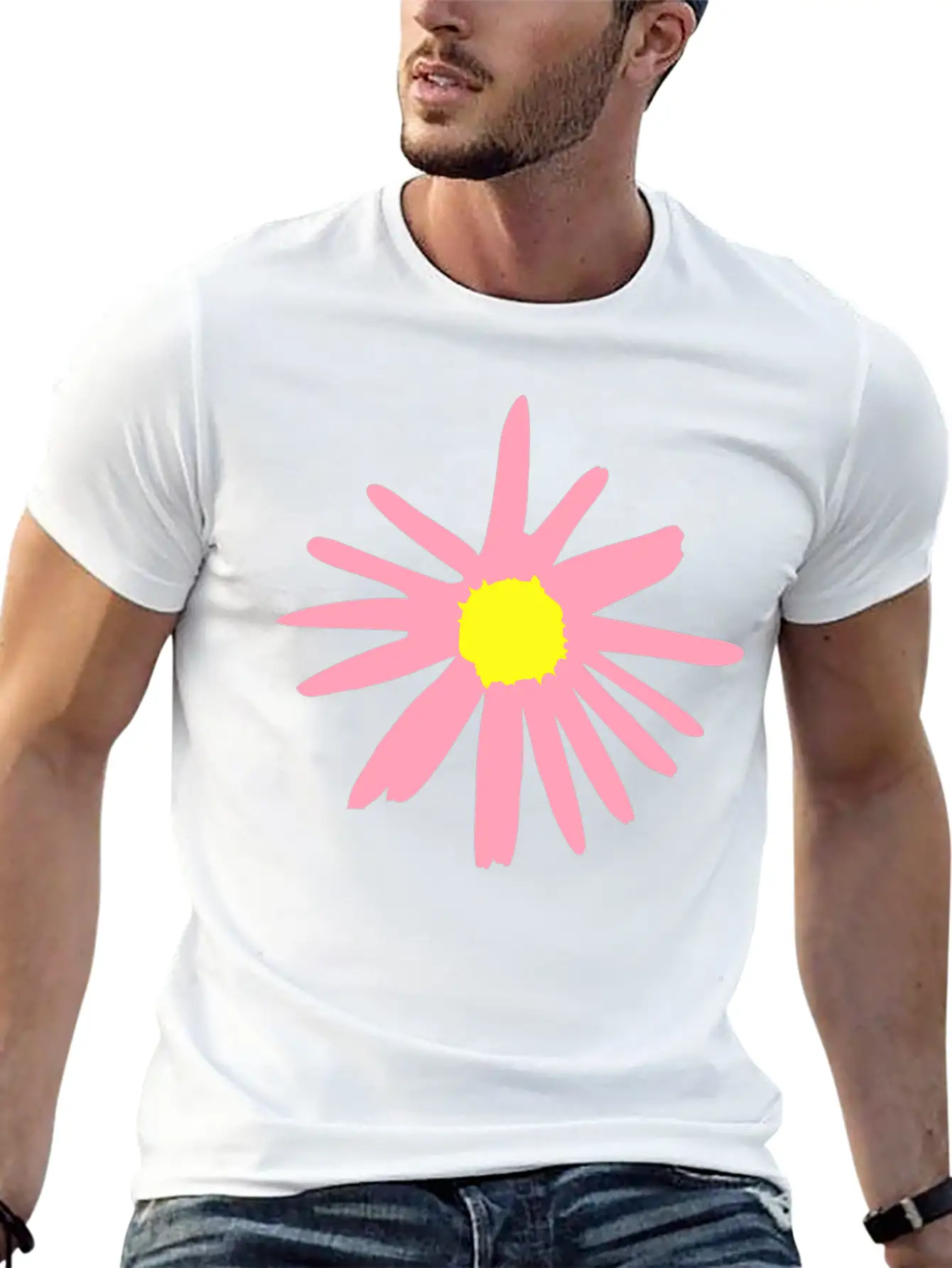 Flower, Daisy Breathable Soft Cotton T-Shirt – Timeless Casual Look