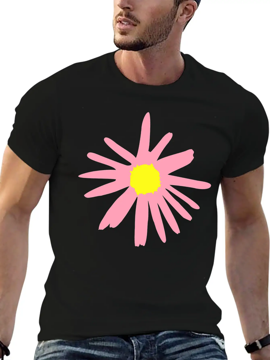 Flower, Daisy Breathable Soft Cotton T-Shirt – Timeless Casual Look