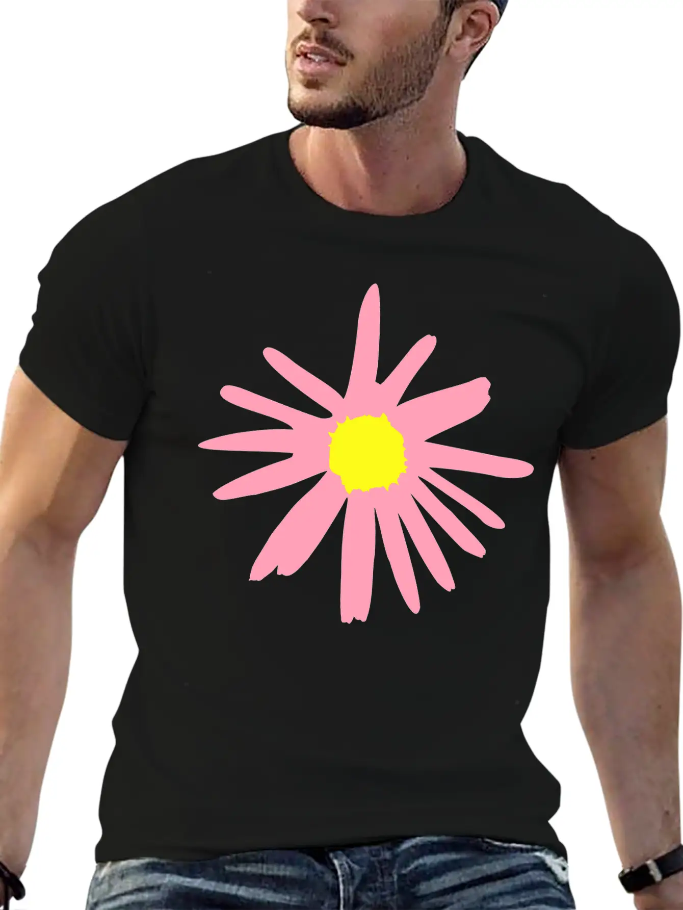 Flower, Daisy Breathable Soft Cotton T-Shirt – Timeless Casual Look
