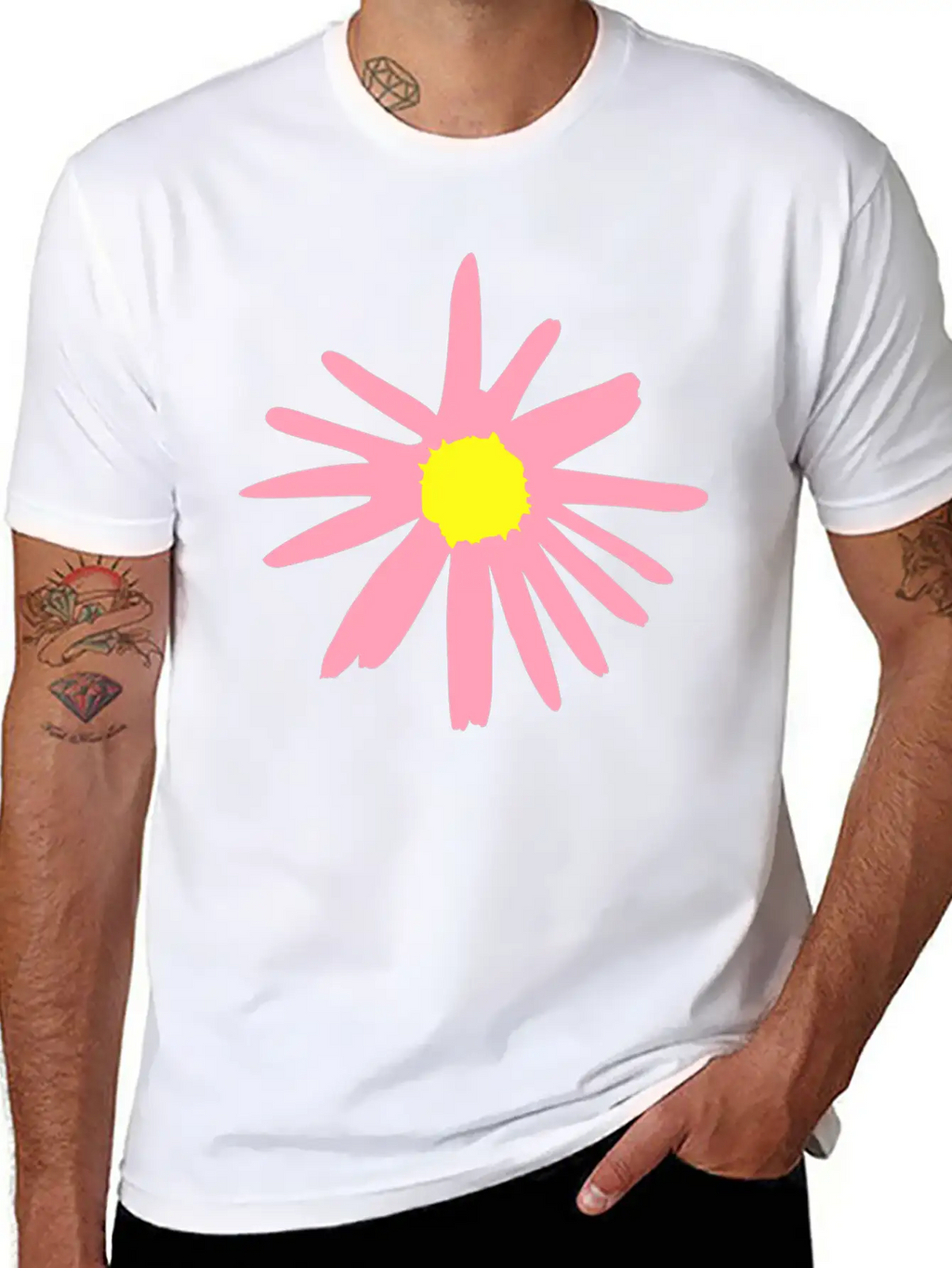 Flower, Daisy Breathable Soft Cotton T-Shirt – Timeless Casual Look
