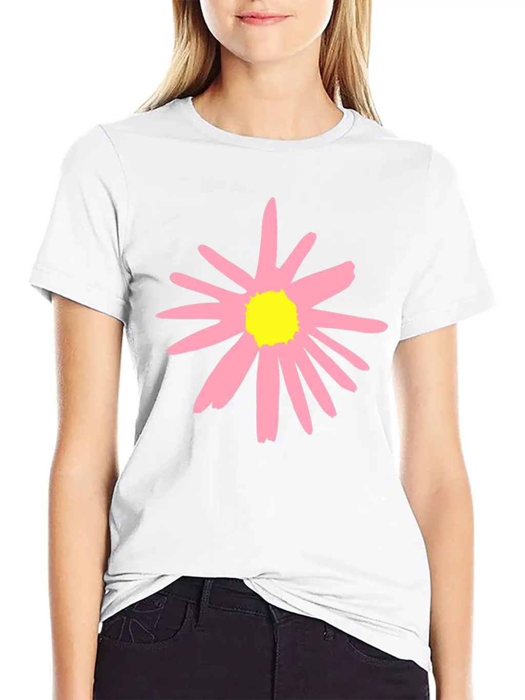 Flower, Daisy Breathable Soft Cotton T-Shirt – Timeless Casual Look