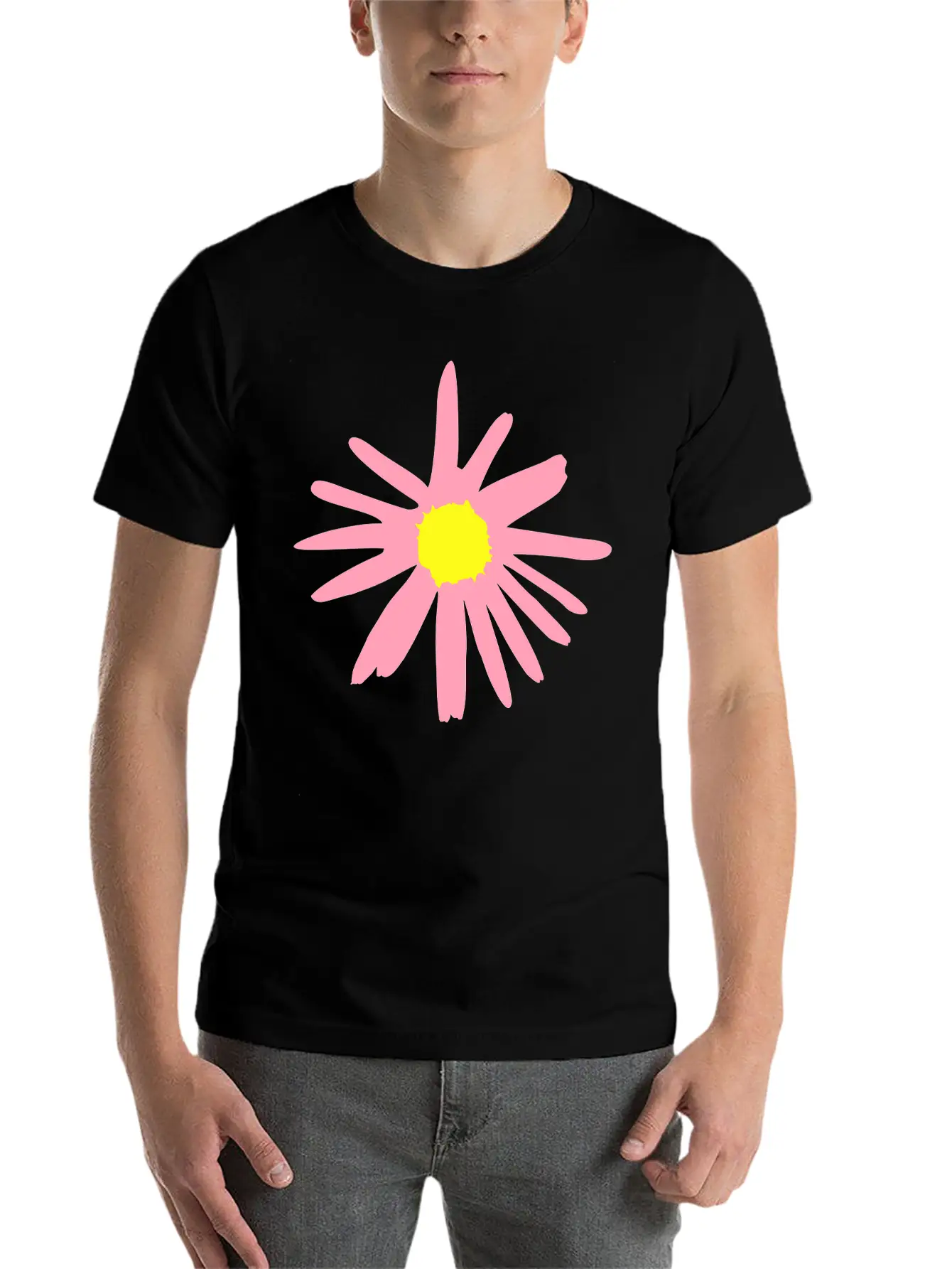 Flower, Daisy Breathable Soft Cotton T-Shirt – Timeless Casual Look