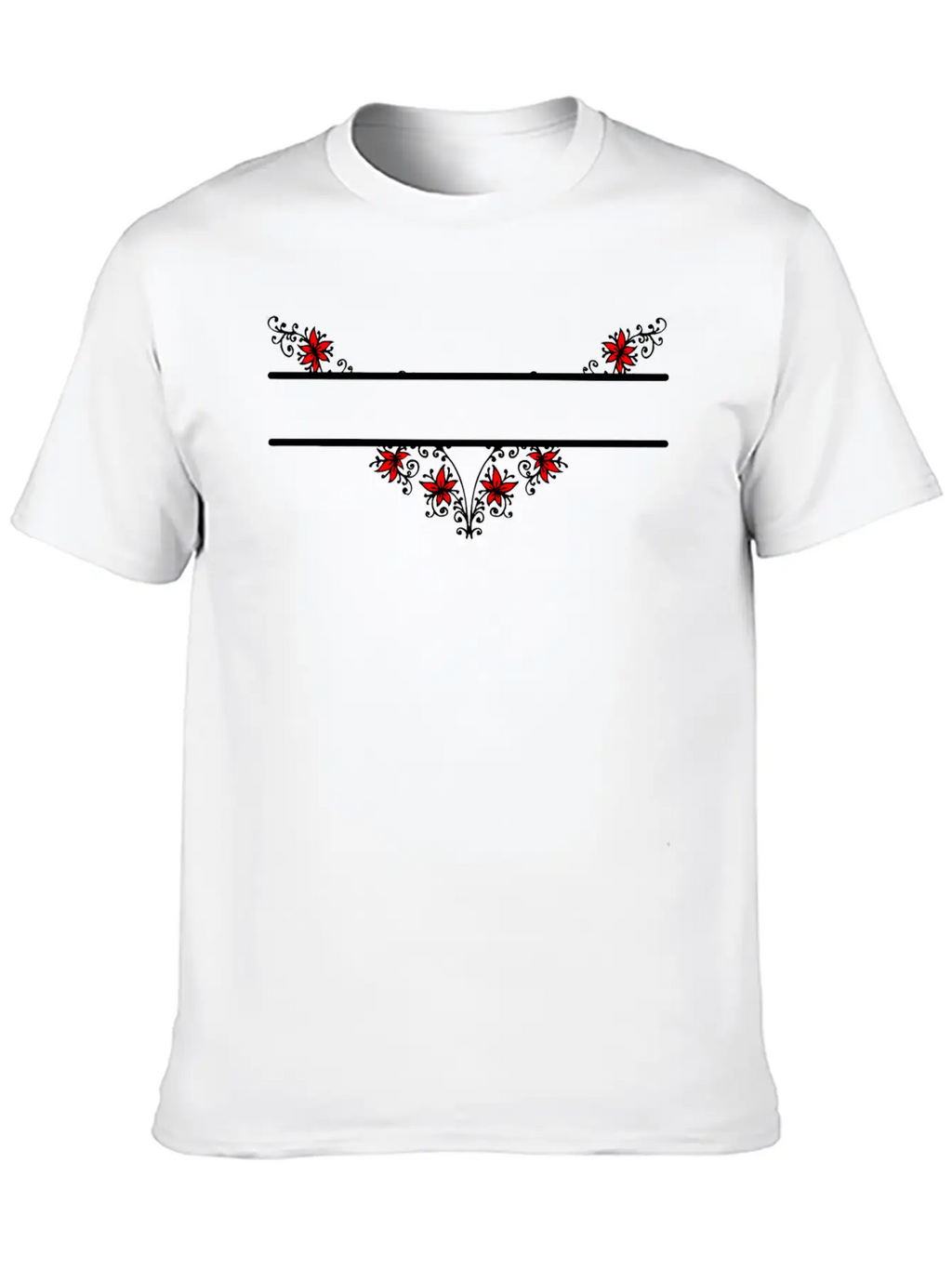 Flower Decorative Banner Timeless Short Sleeve Tee – Comfy And Minimalist Design