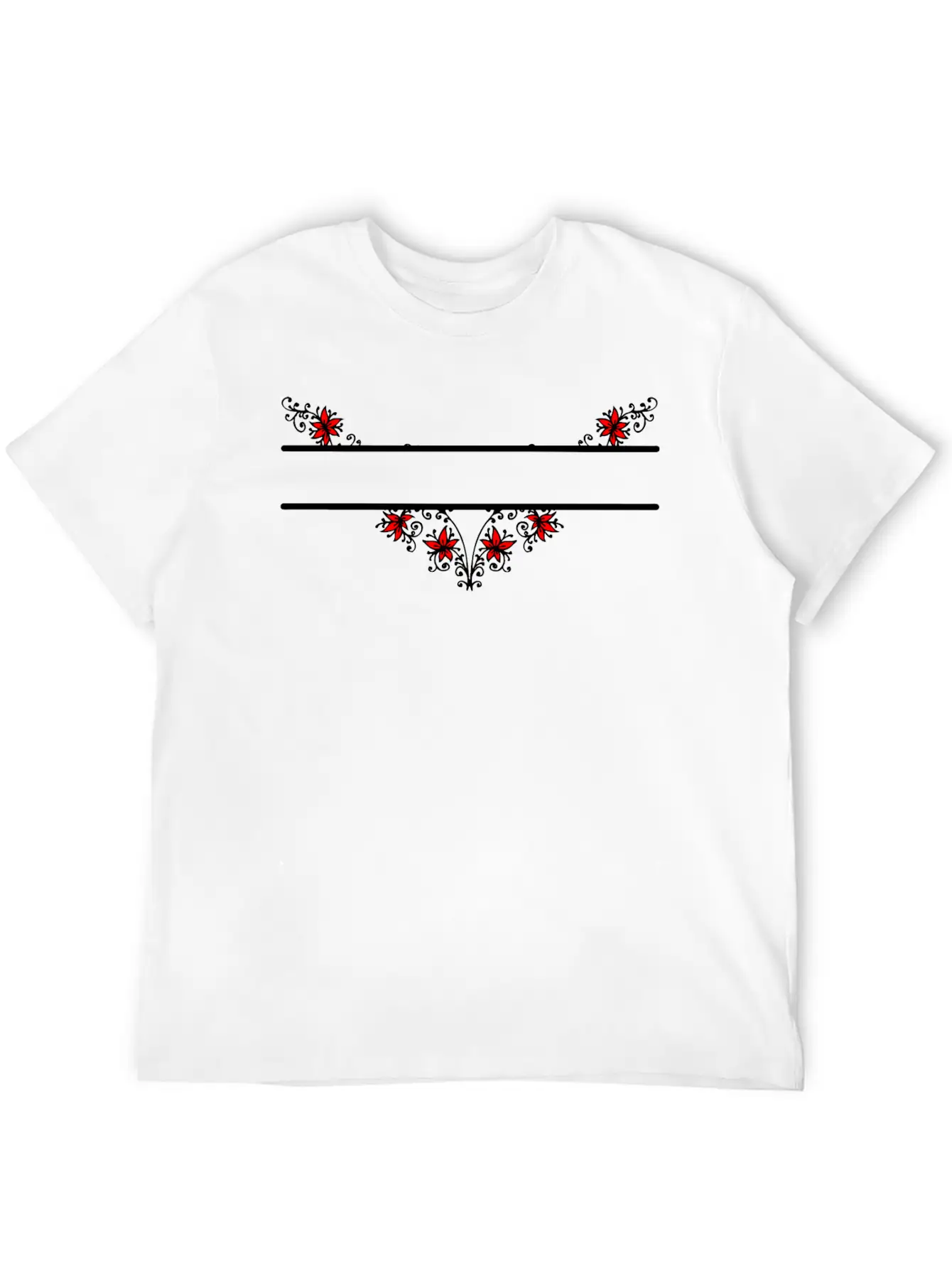 Flower Decorative Banner Timeless Short Sleeve Tee – Comfy And Minimalist Design