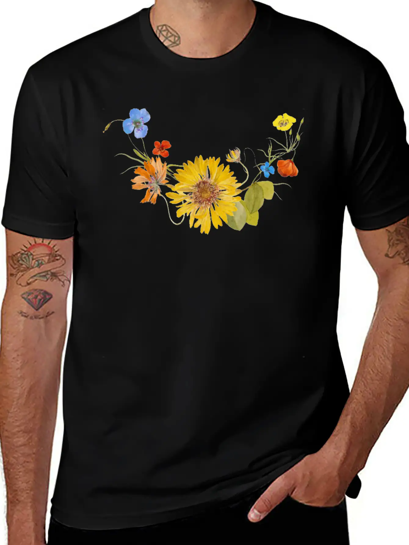 Flower Stylish Everyday T-Shirt – Unisex Basic Cotton Tee