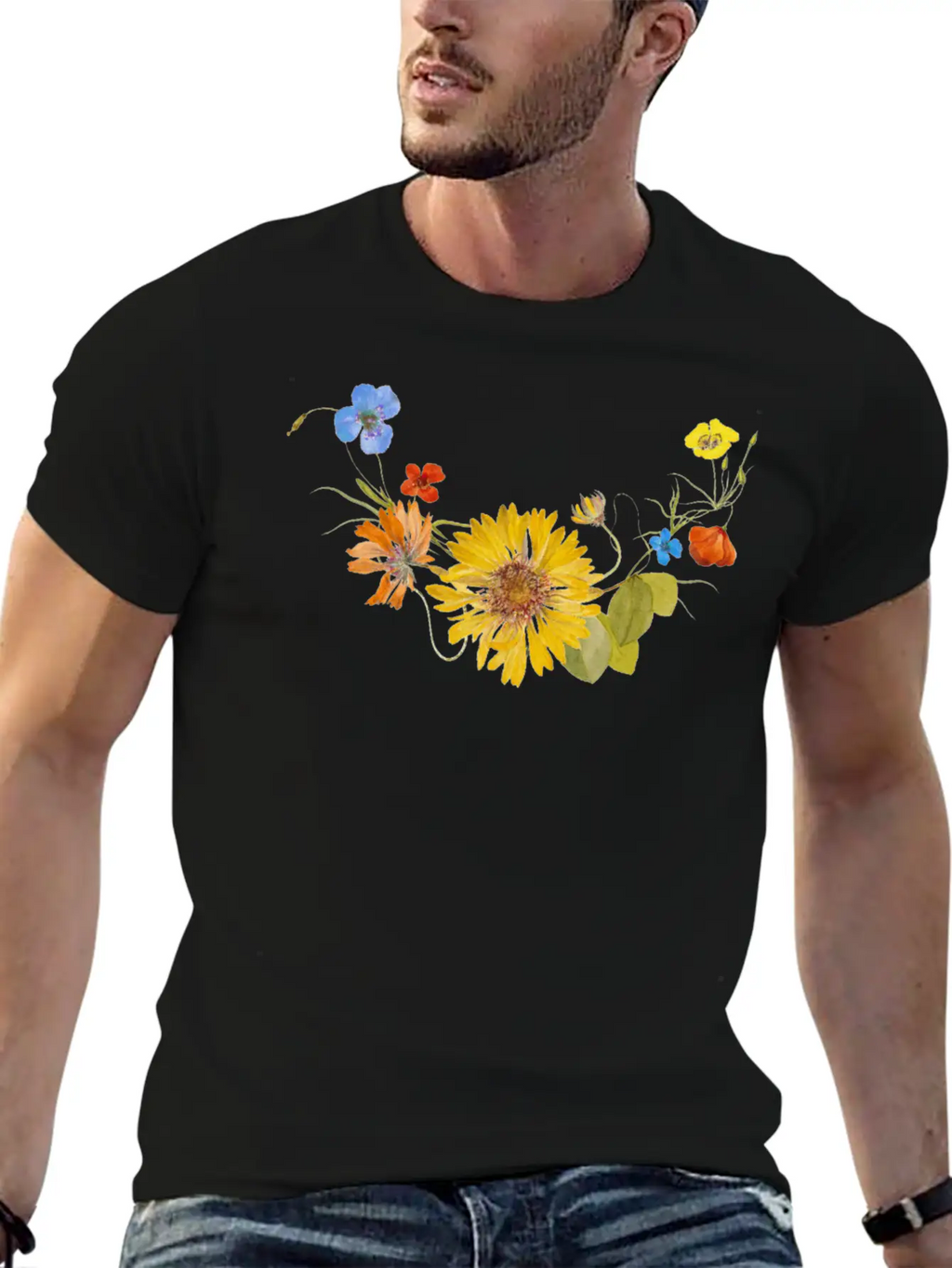 Flower Stylish Everyday T-Shirt – Unisex Basic Cotton Tee