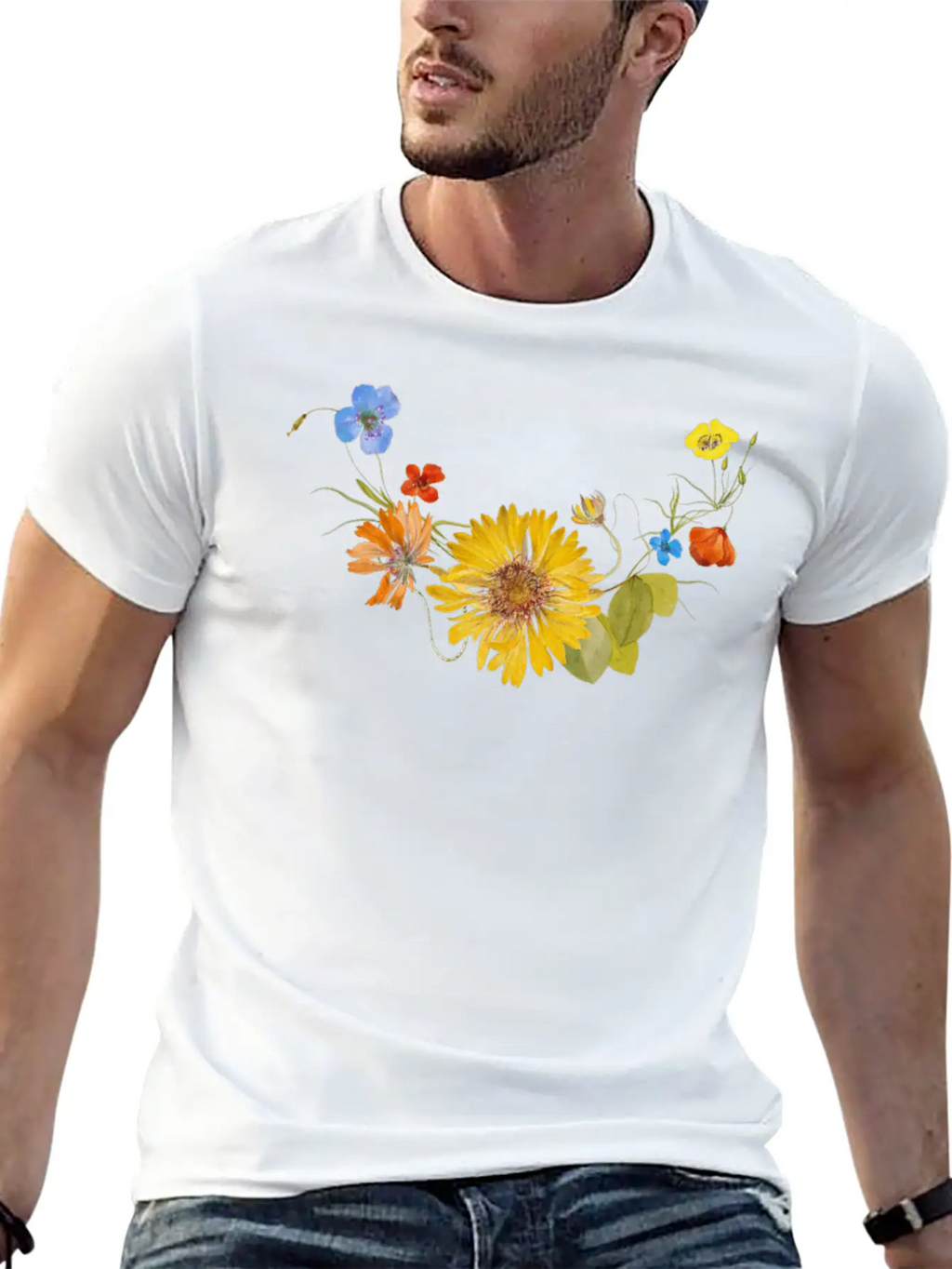 Flower Stylish Everyday T-Shirt – Unisex Basic Cotton Tee