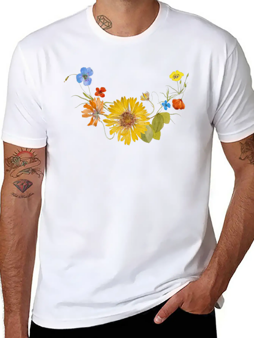 Flower Stylish Everyday T-Shirt – Unisex Basic Cotton Tee