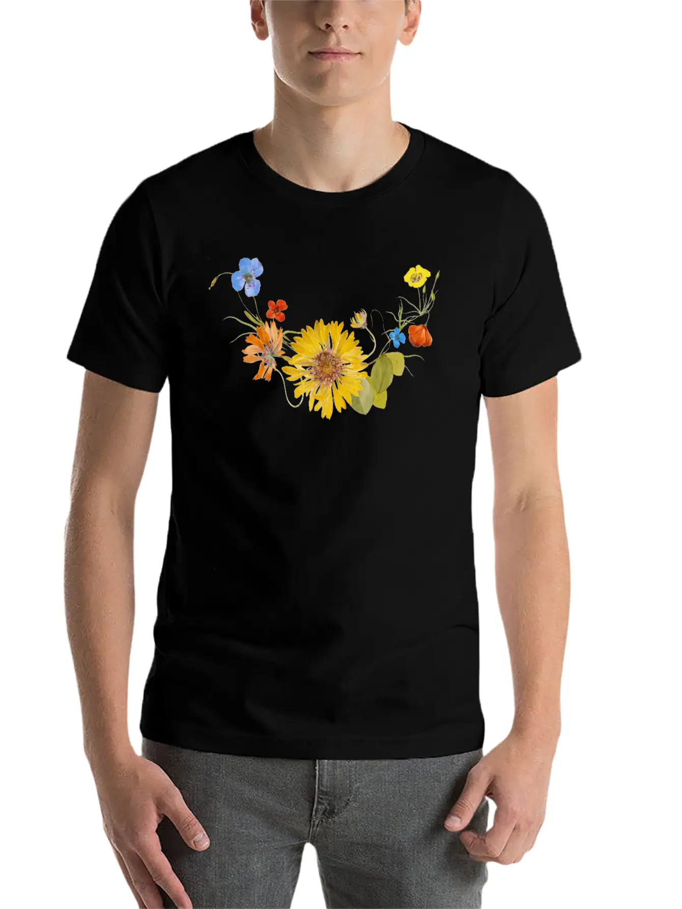 Flower Stylish Everyday T-Shirt – Unisex Basic Cotton Tee